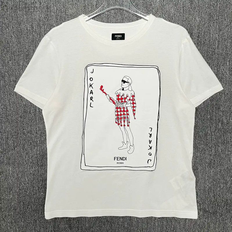 Fendi Fendi Long Sleeve White Cotton Men's T-Shirt 0089 Size US L / EU 52-54 / 3 - 1 Thumbnail