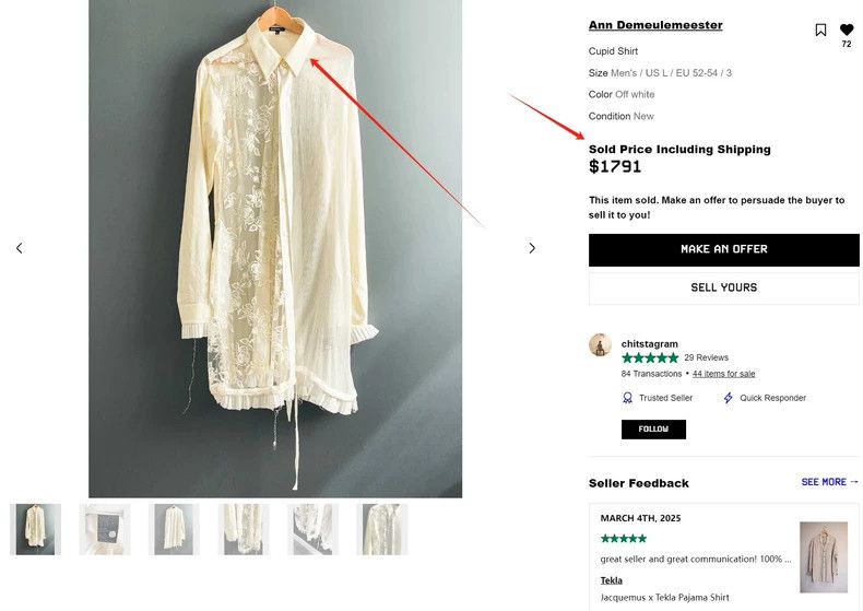 Ann Demeulemeester Ann Demeulemeester Men's and women's shirts with coats ins Size M / US 6-8 / IT 42-44 - 9 Thumbnail