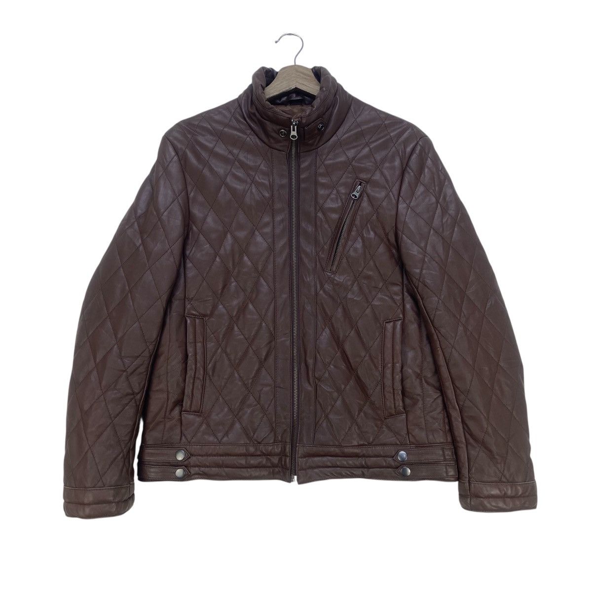 Genuine Leather × Japanese Brand Good Day Sheepskin Quilted Biker Racing Leather Jacket Size US S / EU 44-46 / 1 - 1 Thumbnail