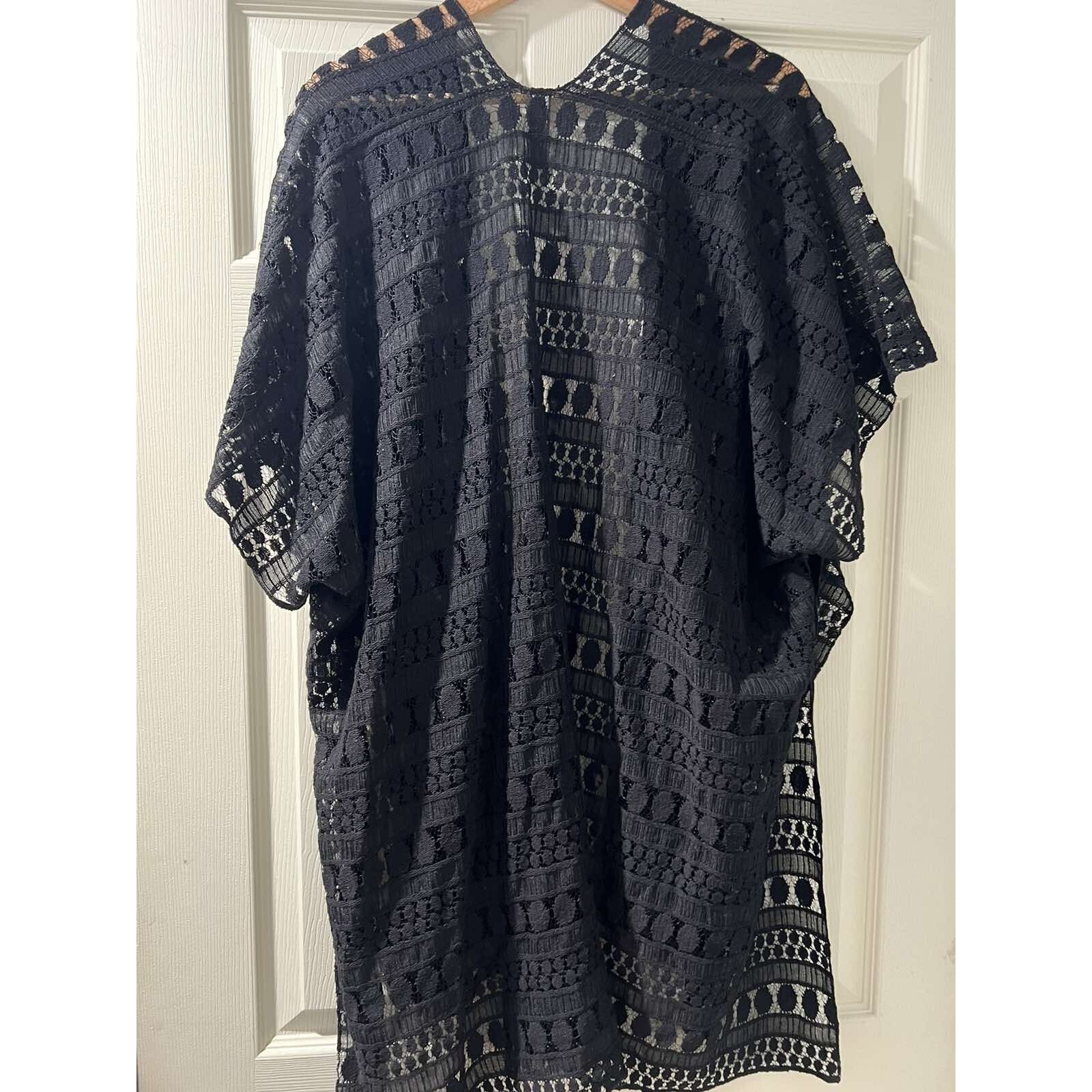 & Other Stories LANE BRYANT BLACK LACE KIMONO ONE SIZE Swim Cover A000600 Size S / US 4 / IT 40 - 8 Thumbnail