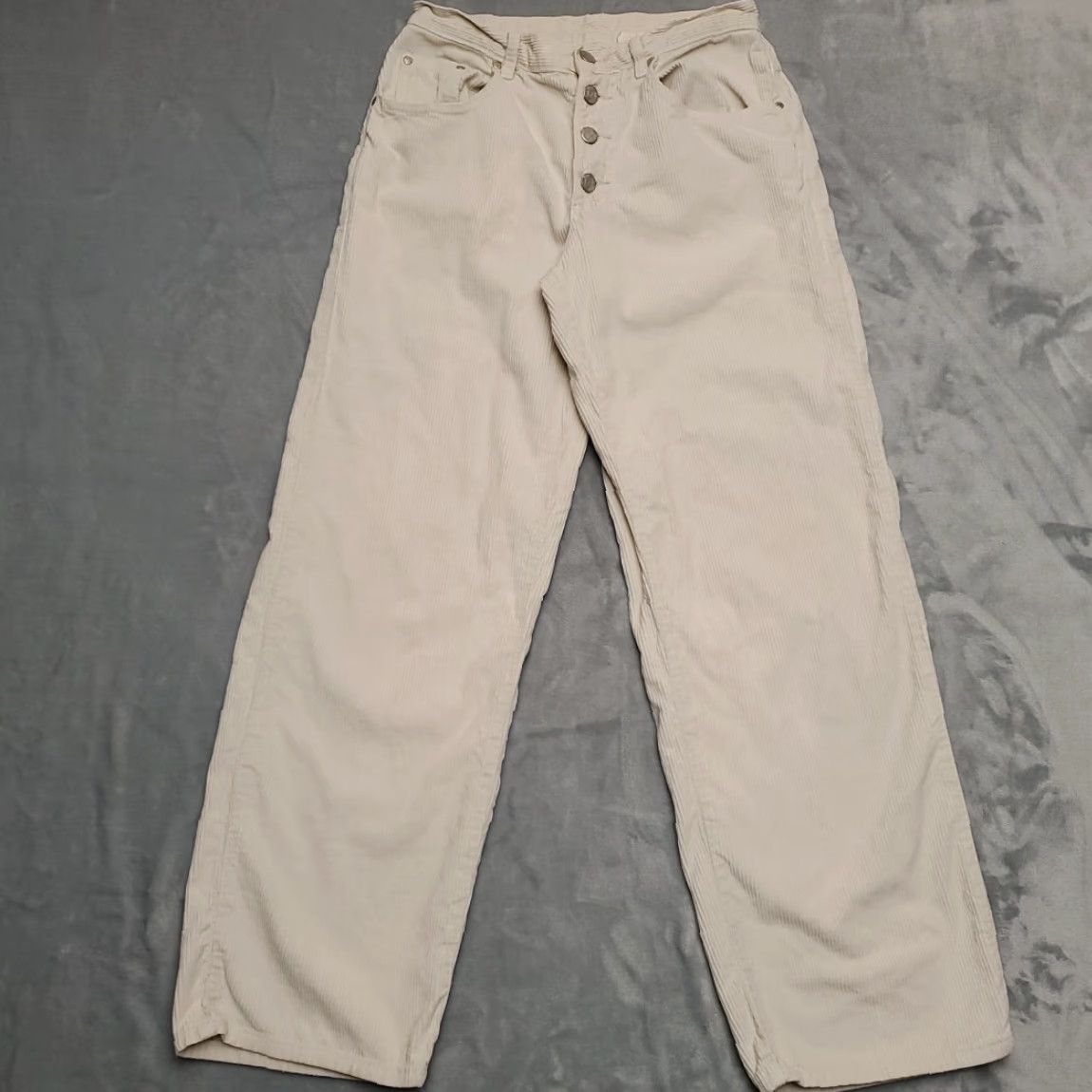 Vintage VINTAGE Be Bop Pants Juniors 7 Cream Wide Wale Corduroy Relaxed Baggy 90s Women Size 28" / US 6 / IT 42 - 3 Thumbnail