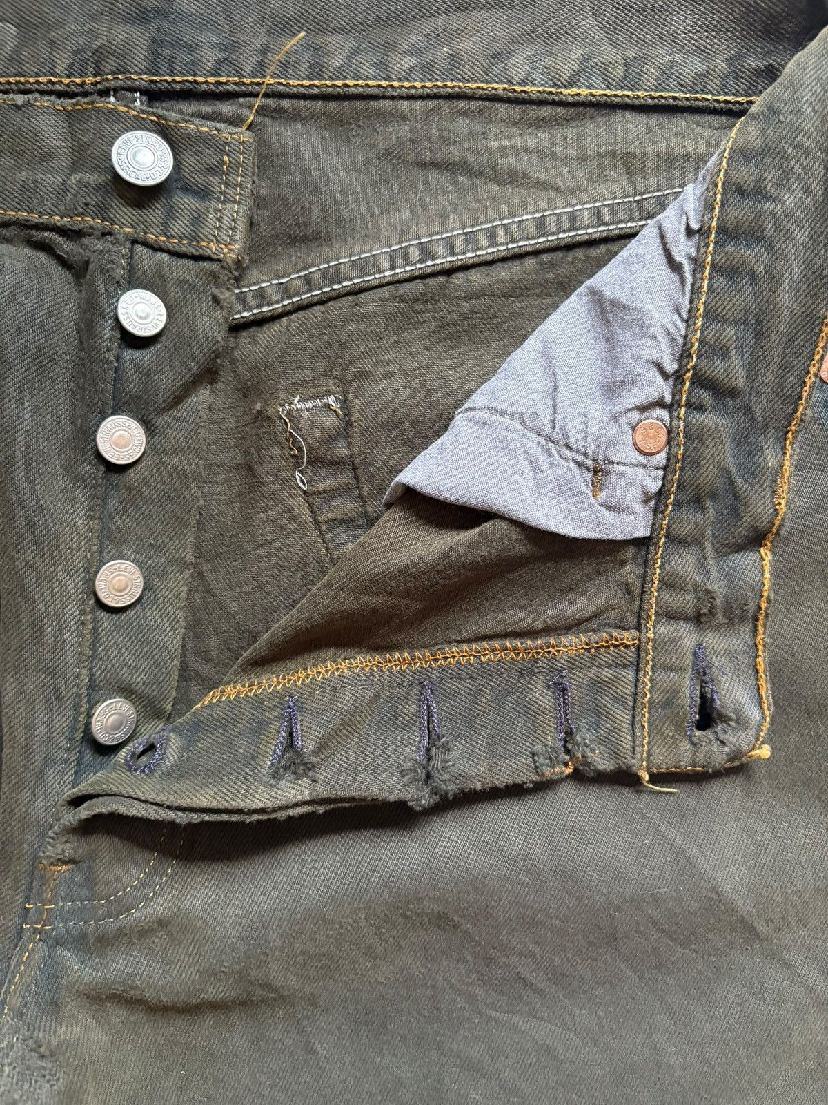 Levi's Vintage 90s Levis 501xx Frayed Jean Shorts Jorts Size US 33 - 3 Thumbnail