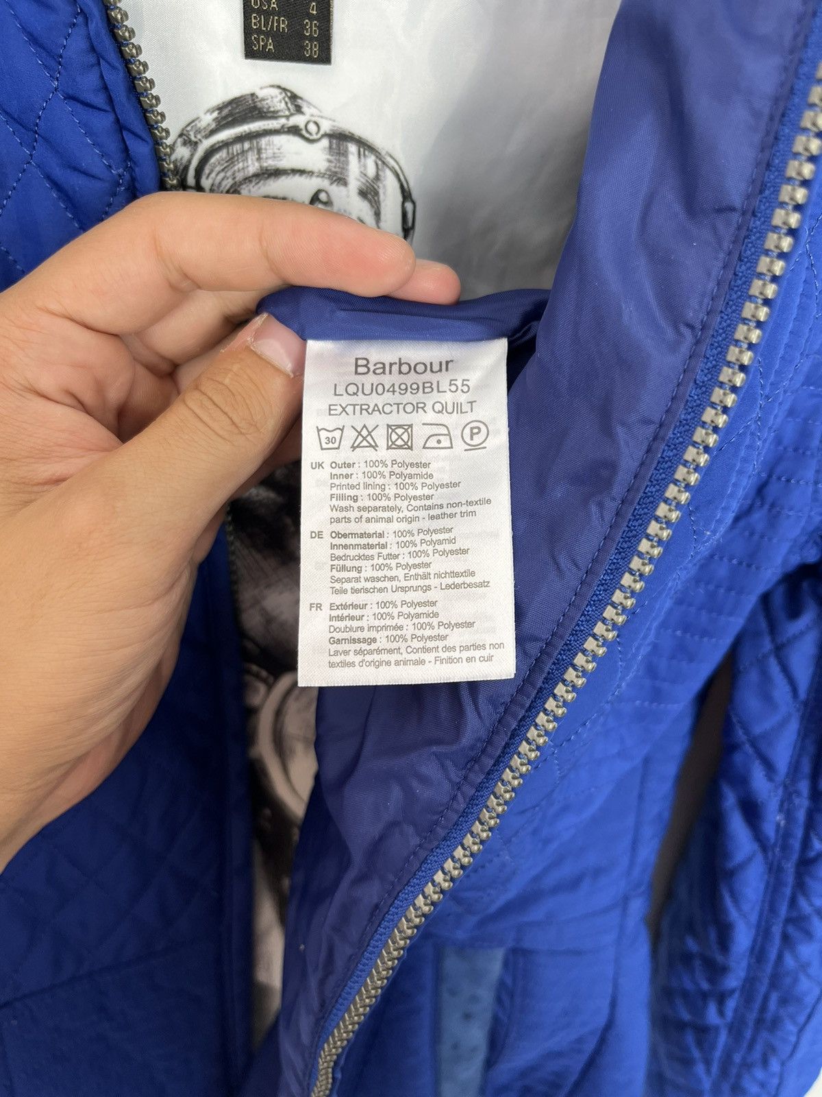Barbour Barbour International Black Streak Nylon Quilted Jacket Size S / US 4 / IT 40 - 10 Thumbnail