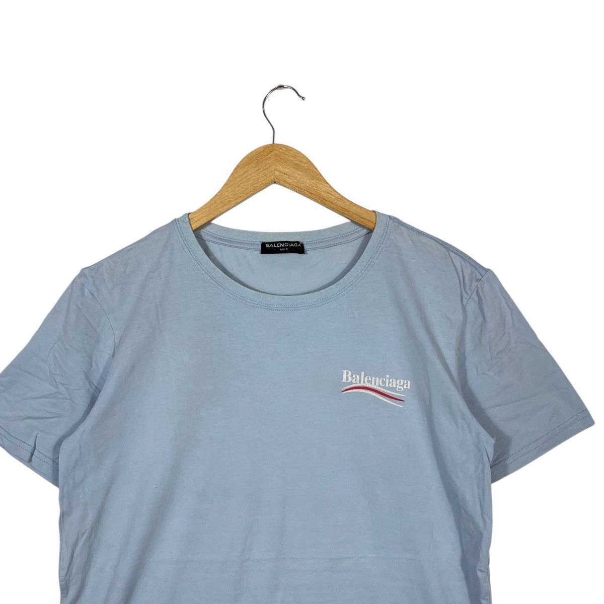 Balenciaga Balenciaga Paris Logo T-Shirt Blue Small Logo Back Print Size US M / EU 48-50 / 2 - 2 Thumbnail