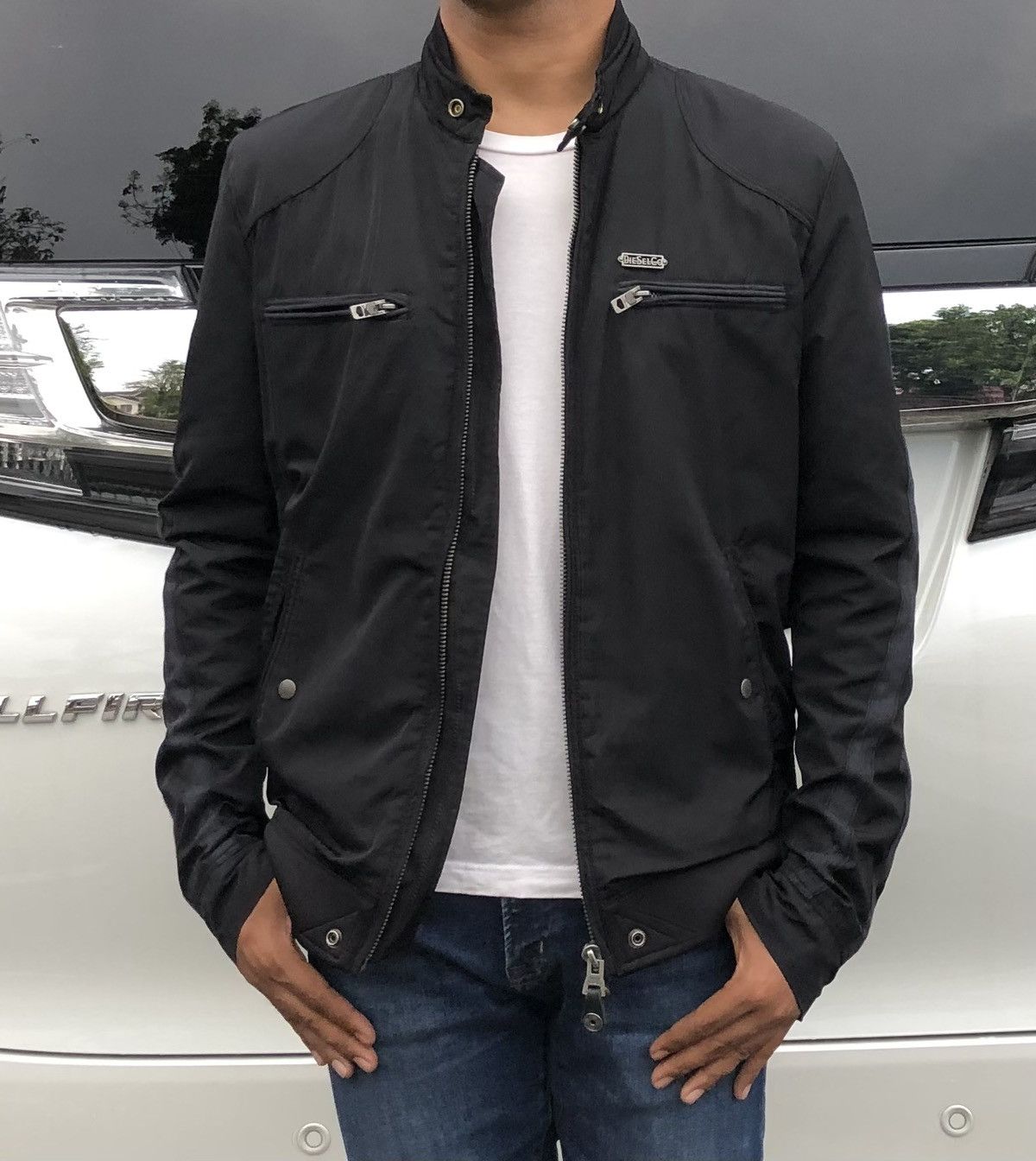 Diesel DIESEL Men's Black Jeffir Teflon Waterproof Bomber Jacket Size US L / EU 52-54 / 3 - 4 Thumbnail