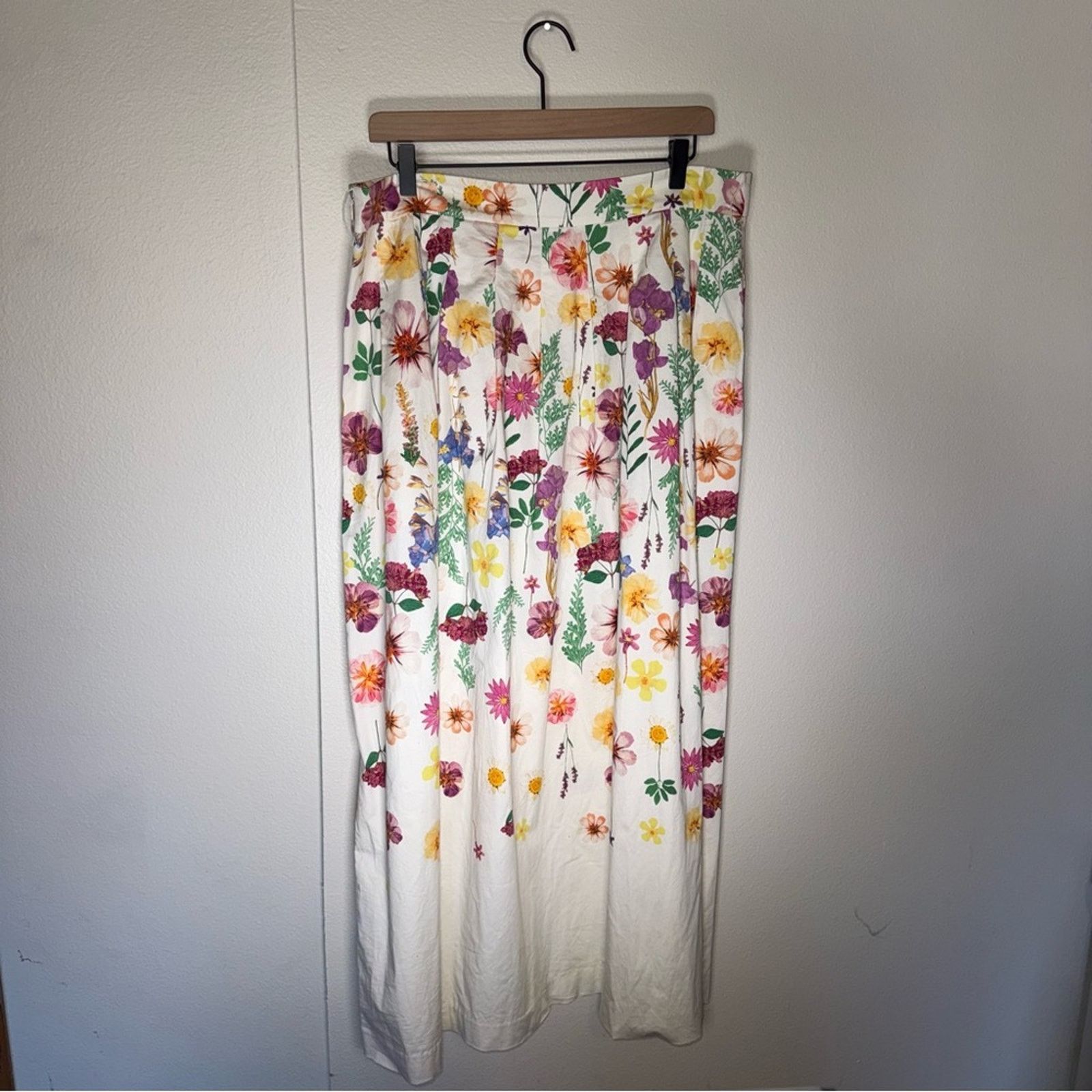 Talbots TALBOT spring Easter floral cotton full length maxi skirt 14 Size 36" / US 14 / IT 50 - 6 Thumbnail