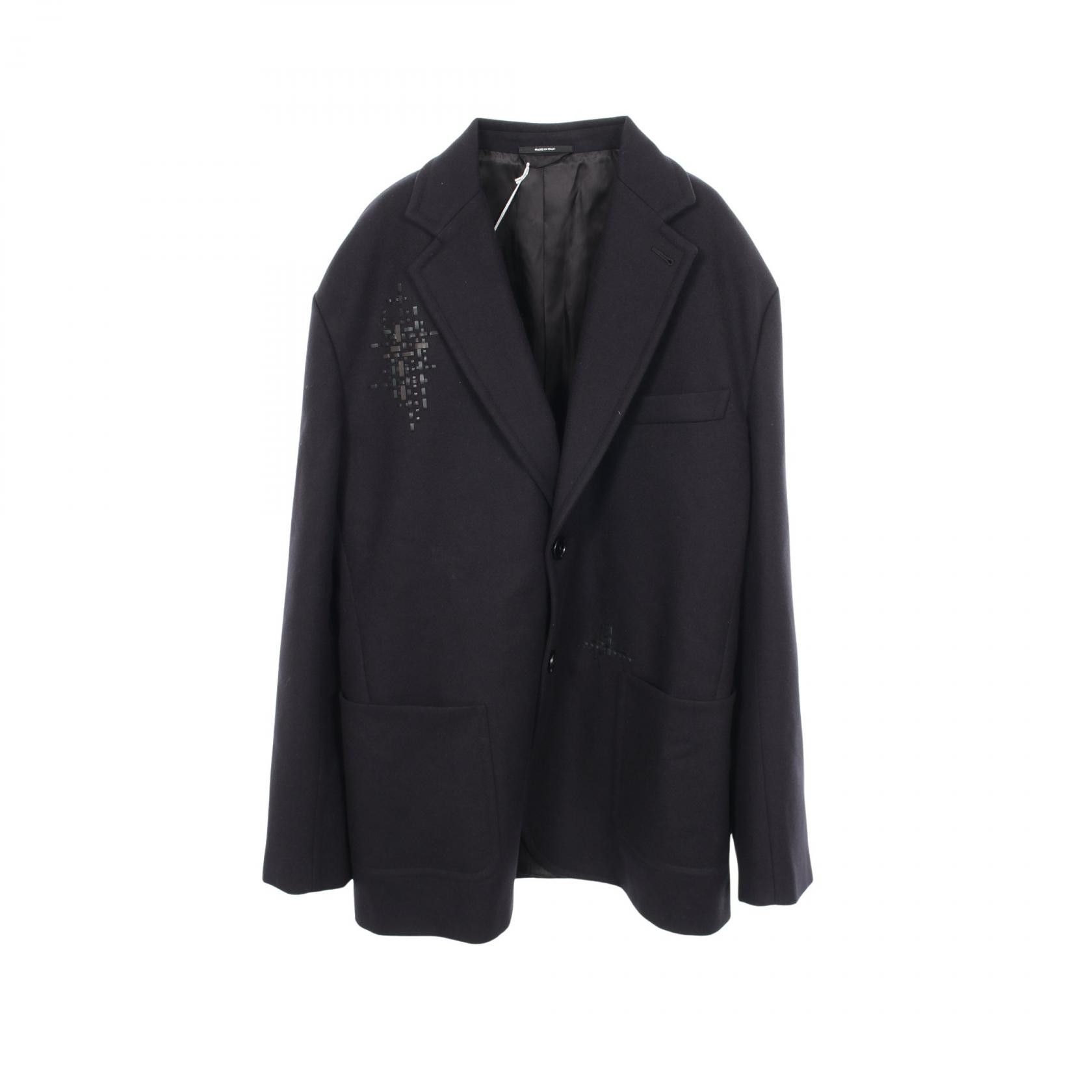 Hermes Hermes Hermes Leather Patch Wool Coat Textile Outerwear DUTY FREE for USA Size ONE SIZE - 1 Thumbnail