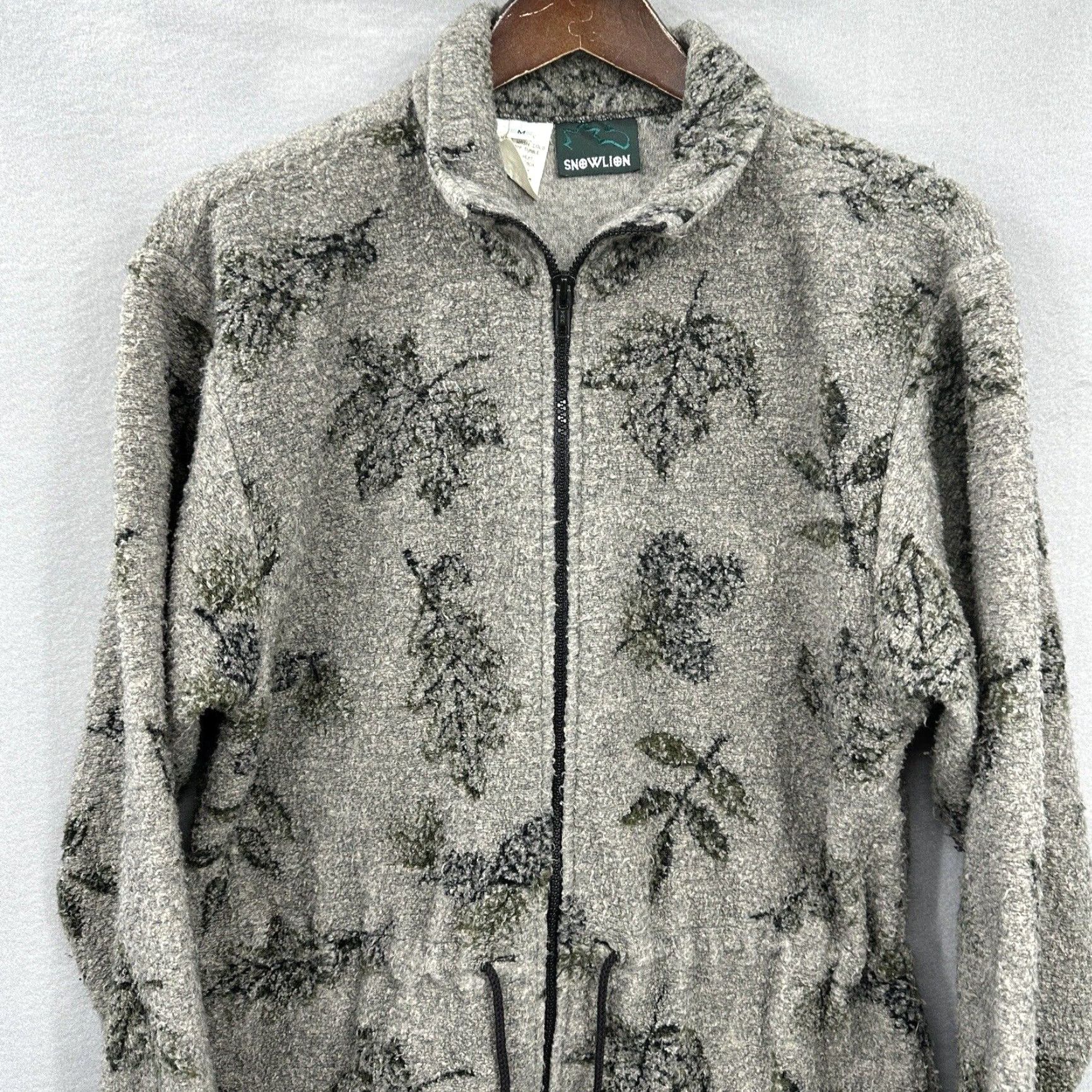 Vintage Vintage Snow Lion Jacket Womens Medium Fleece Zip Floral Bohemian 90s Fall Leaves Size M / US 6-8 / IT 42-44 - 2 Thumbnail