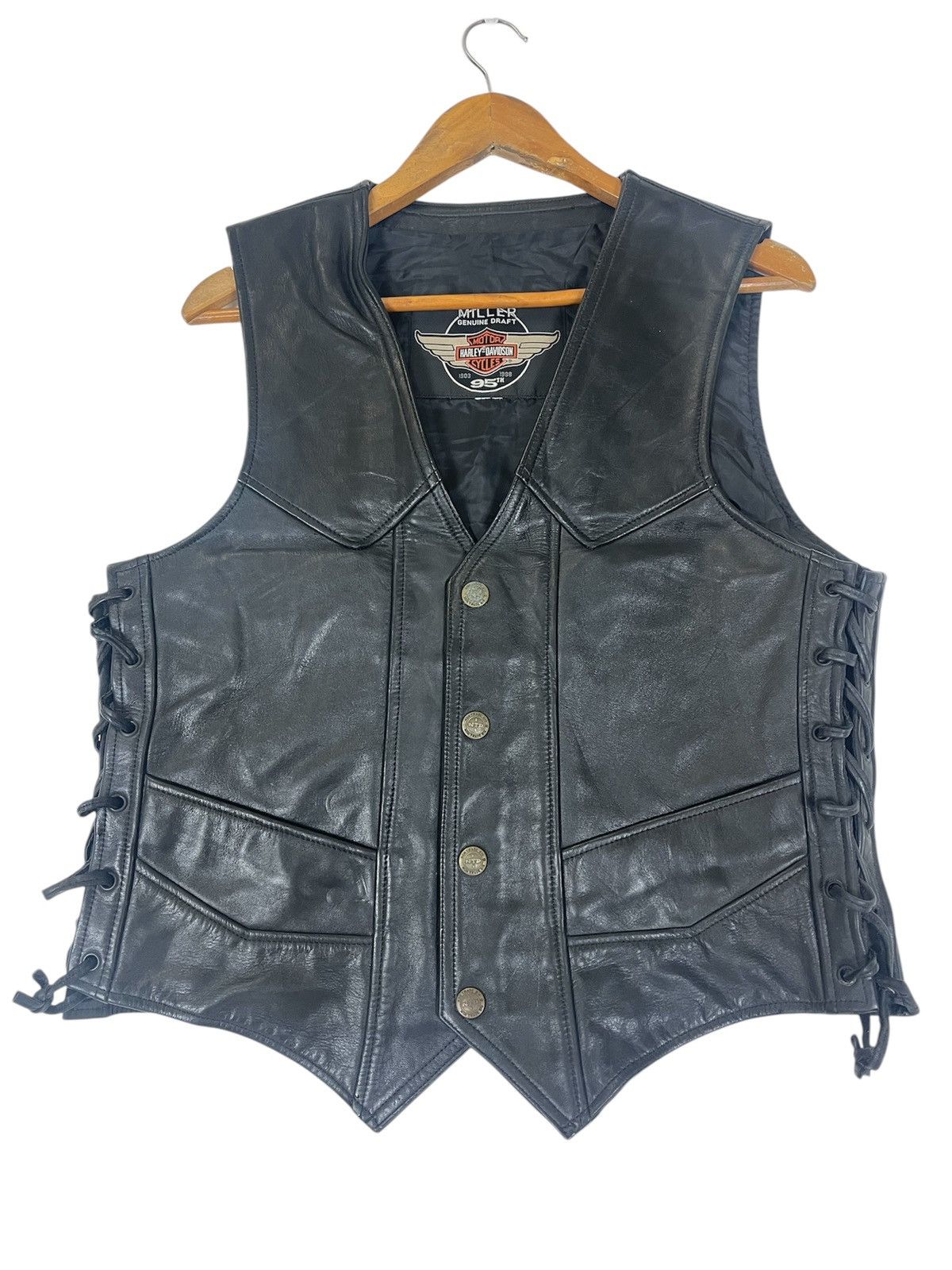 Harley Davidson HARLEY DAVIDSON LEATHER VEST Size US M / EU 48-50 / 2 - 14 Thumbnail