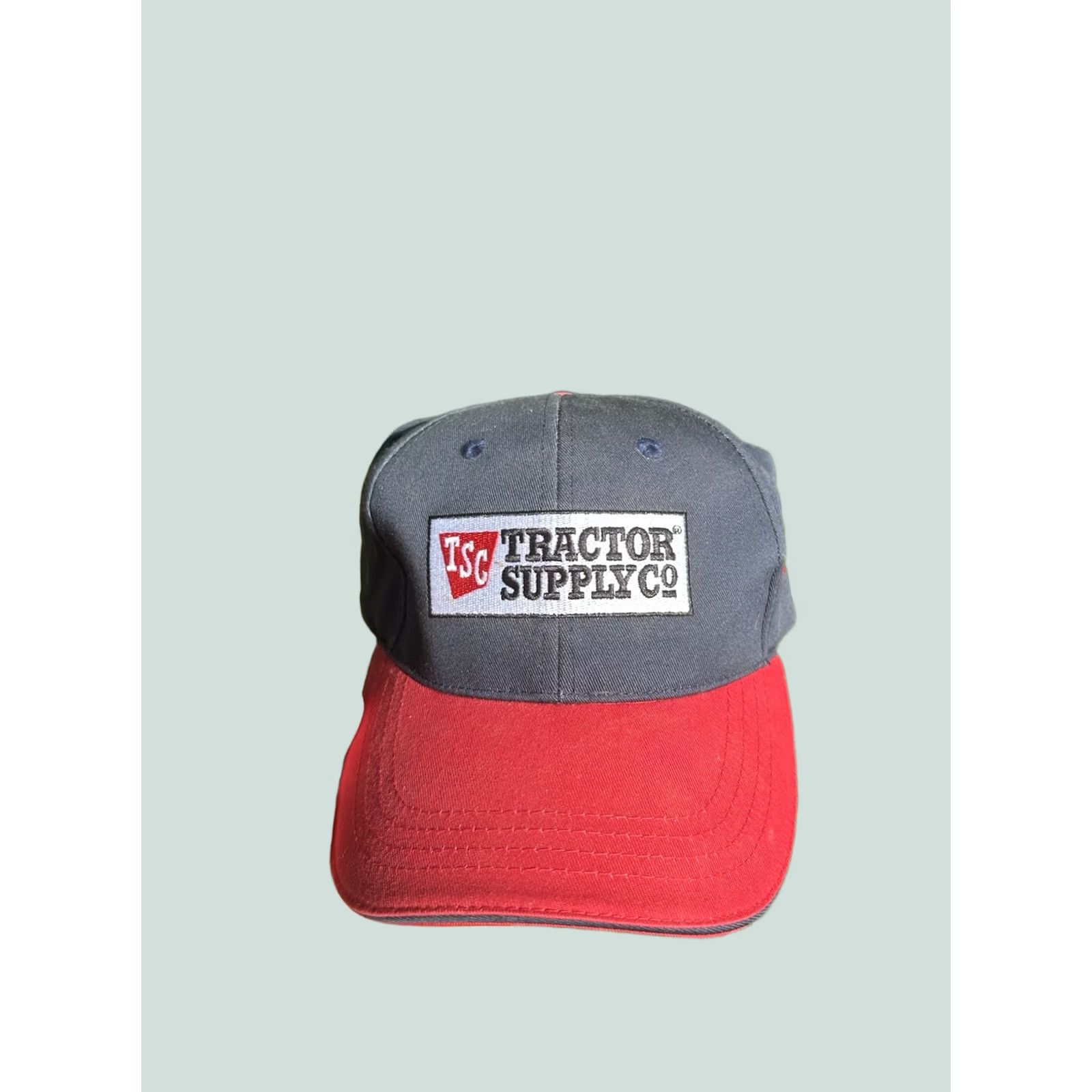 Wrangler VINTAGE? No. Wrangler Cotton Blue Red Farm Strapback Hat Cap Men Adjustable Baseball Cap NWT NEW Tractor Supply Co Size ONE SIZE - 1 Thumbnail