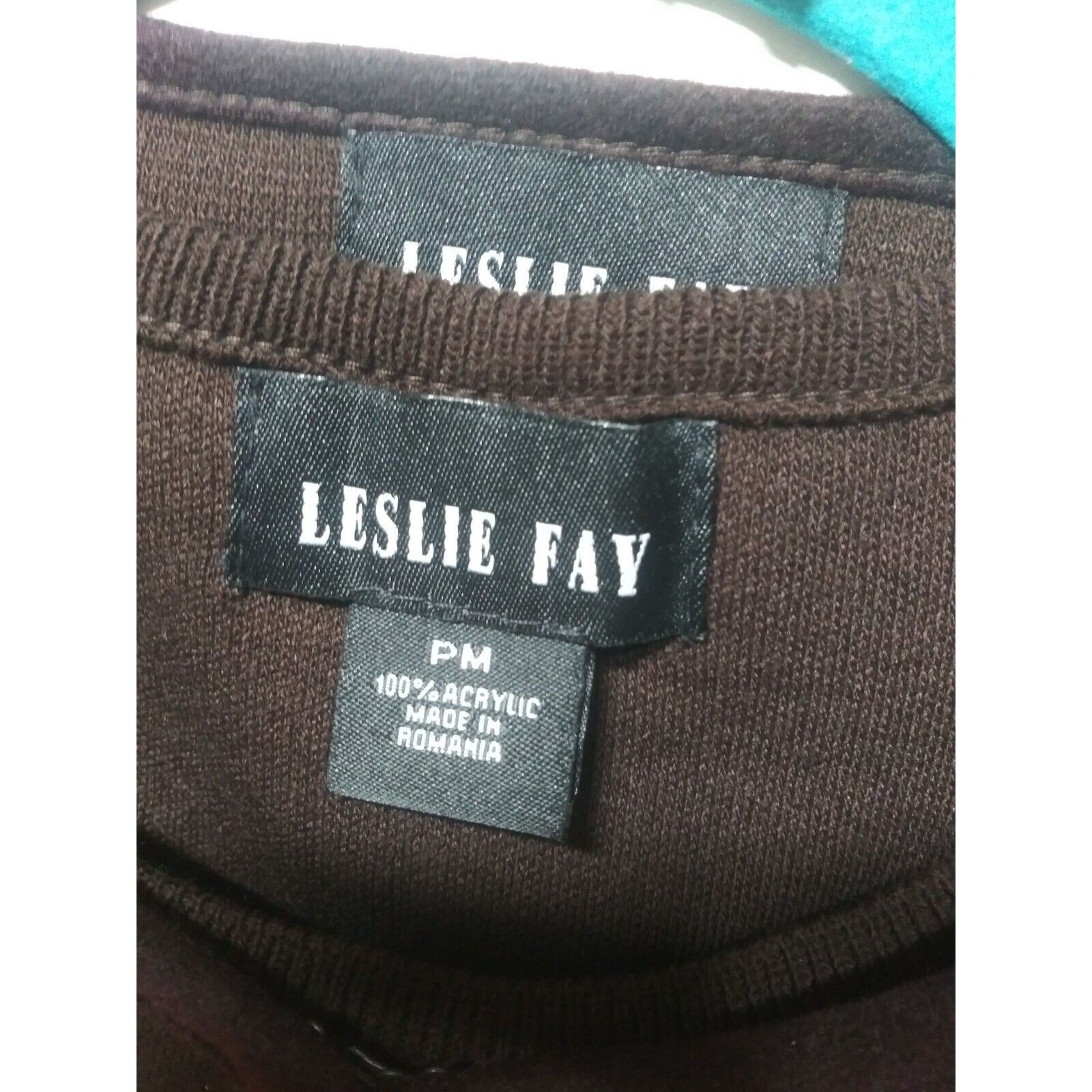 Vintage NWT Vintage Leslie Fay Sweater Dress Brown Sz PM Applique-de Size M / US 6-8 / IT 42-44 - 7 Thumbnail