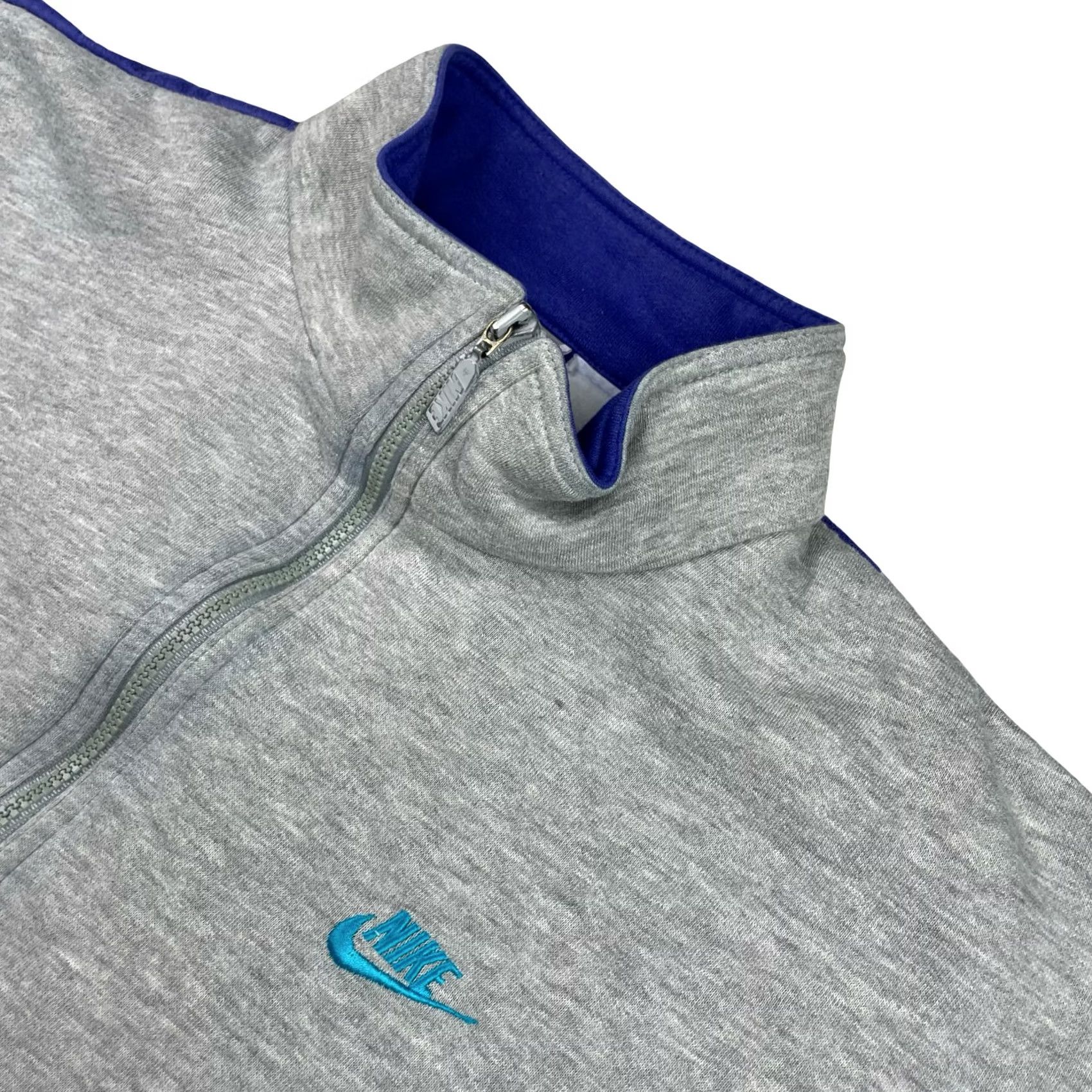 Nike VINTAGE Nike Jacket Men's Track Jacket Full Zip Sweatshirt Gray/Teal/Purple XL Size US XL / EU 56 / 4 - 2 Thumbnail