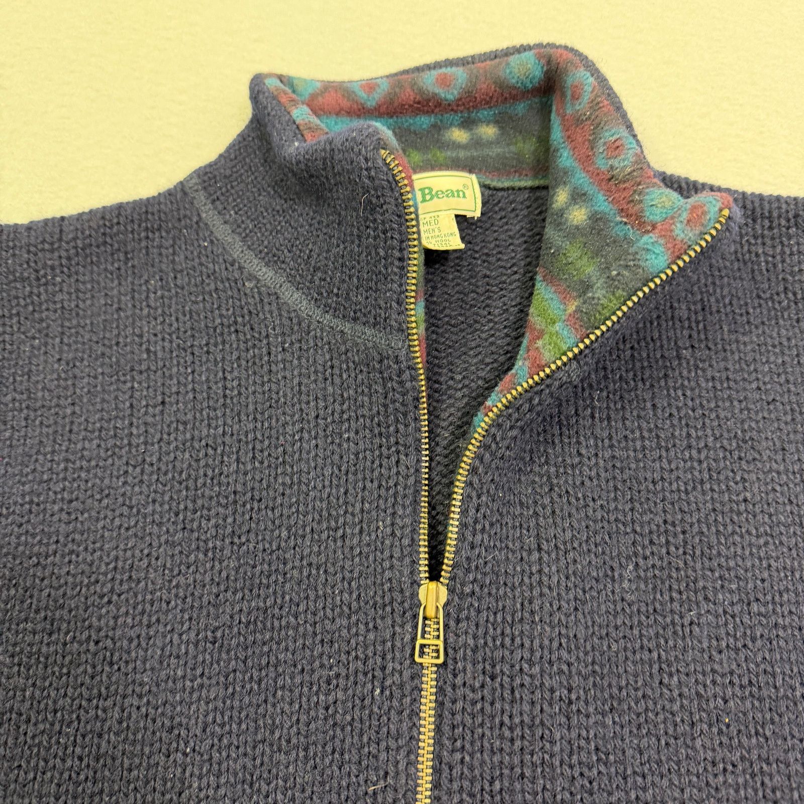 L.L. Bean Vintage LL Bean 100% Wool 1/4 Zip Sweater Men's Medium Blue Size US M / EU 48-50 / 2 - 4 Thumbnail