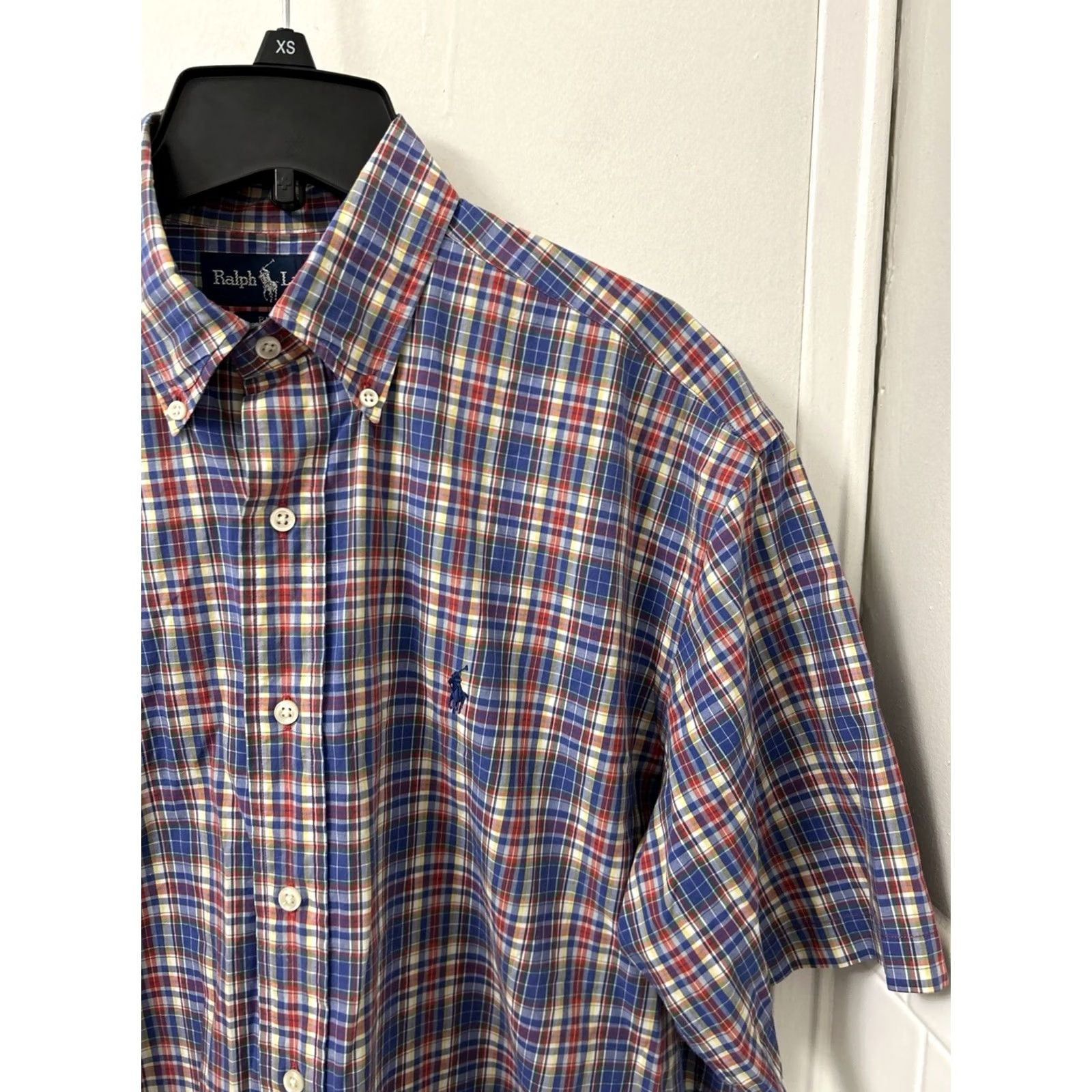 Ralph Lauren VINTAGE Ralph Lauren Blake Shirt Mens Medium Blue Red Plaid Short Sleeve Button Down Size US M / EU 48-50 / 2 - 4 Thumbnail