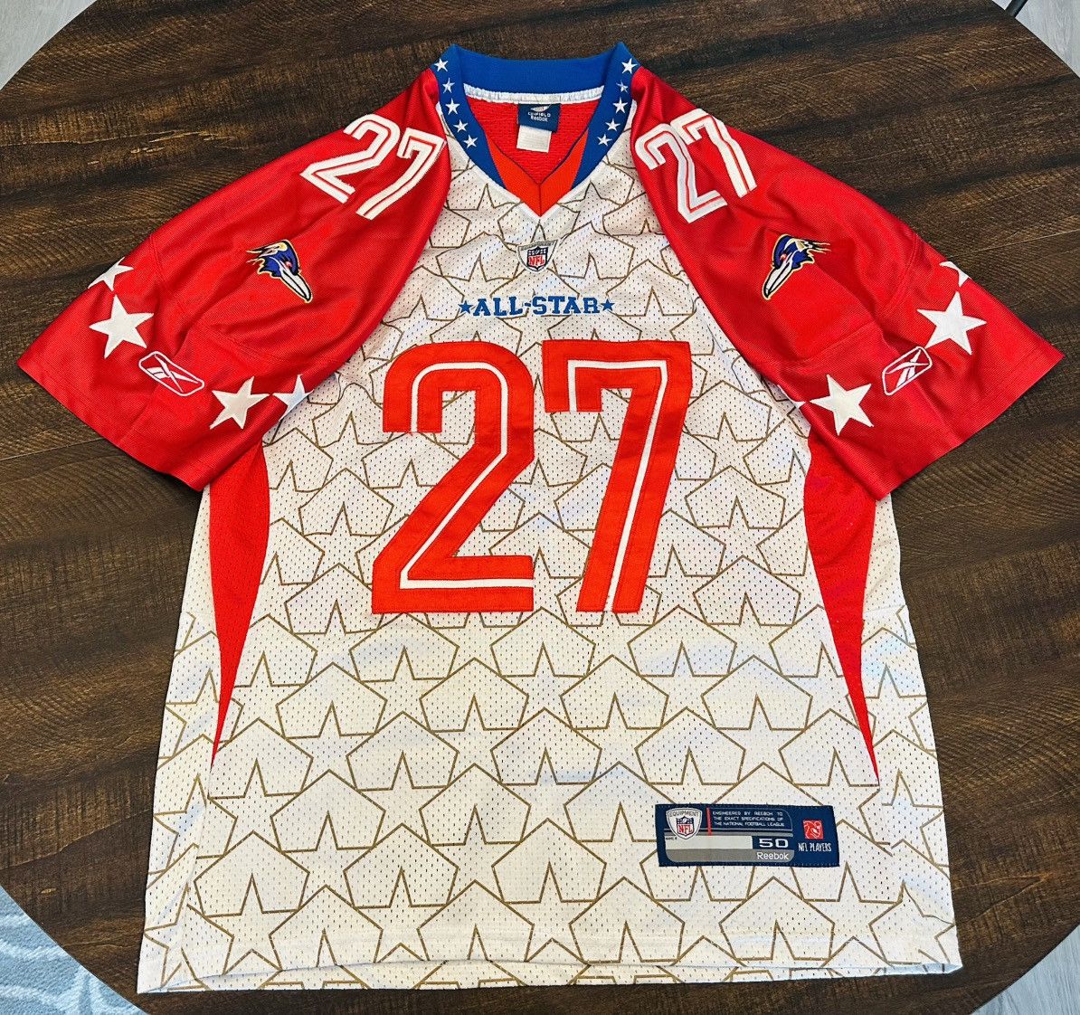 Reebok Reebok Pro Bowl 2010 Ray Rice #27 Auto Jersey Men's Size 50 Size US L / EU 52-54 / 3 - 6 Thumbnail