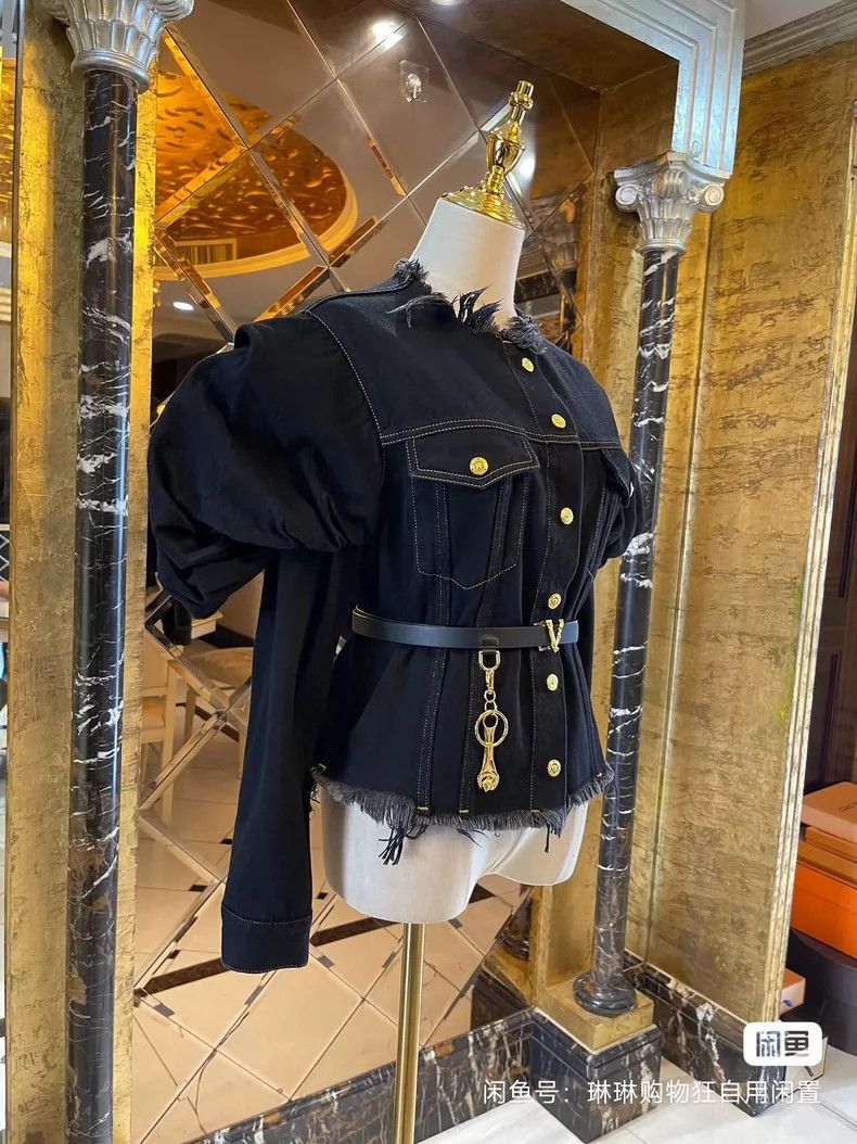 Versace Versace Court three-dimensional puff sleeve denim jacket Size M / US 6-8 / IT 42-44 - 2 Thumbnail
