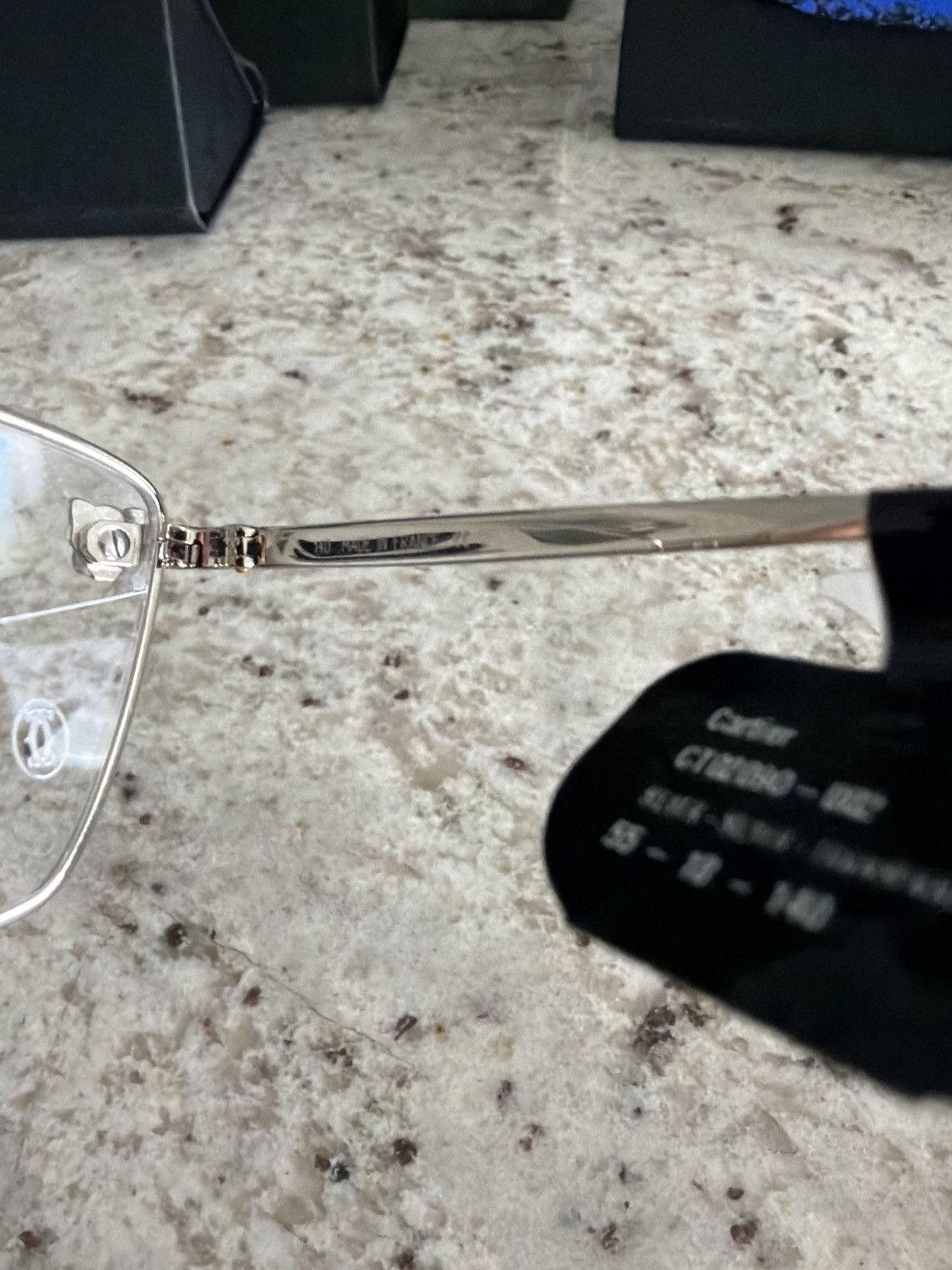 Cartier Cartier CT0209O 002 Rectangular Optical Frames — Silver Size ONE SIZE - 6 Thumbnail