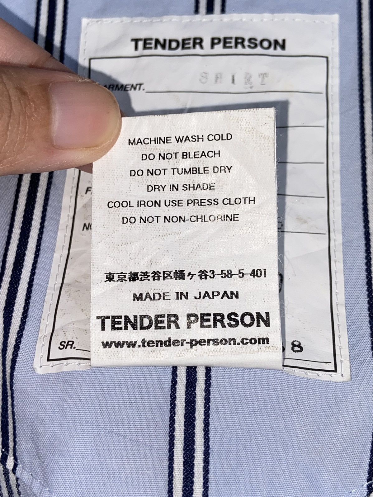 Designer × Japanese Brand TENDER PERSON Blue Striped Shirt Size US M / EU 48-50 / 2 - 13 Thumbnail