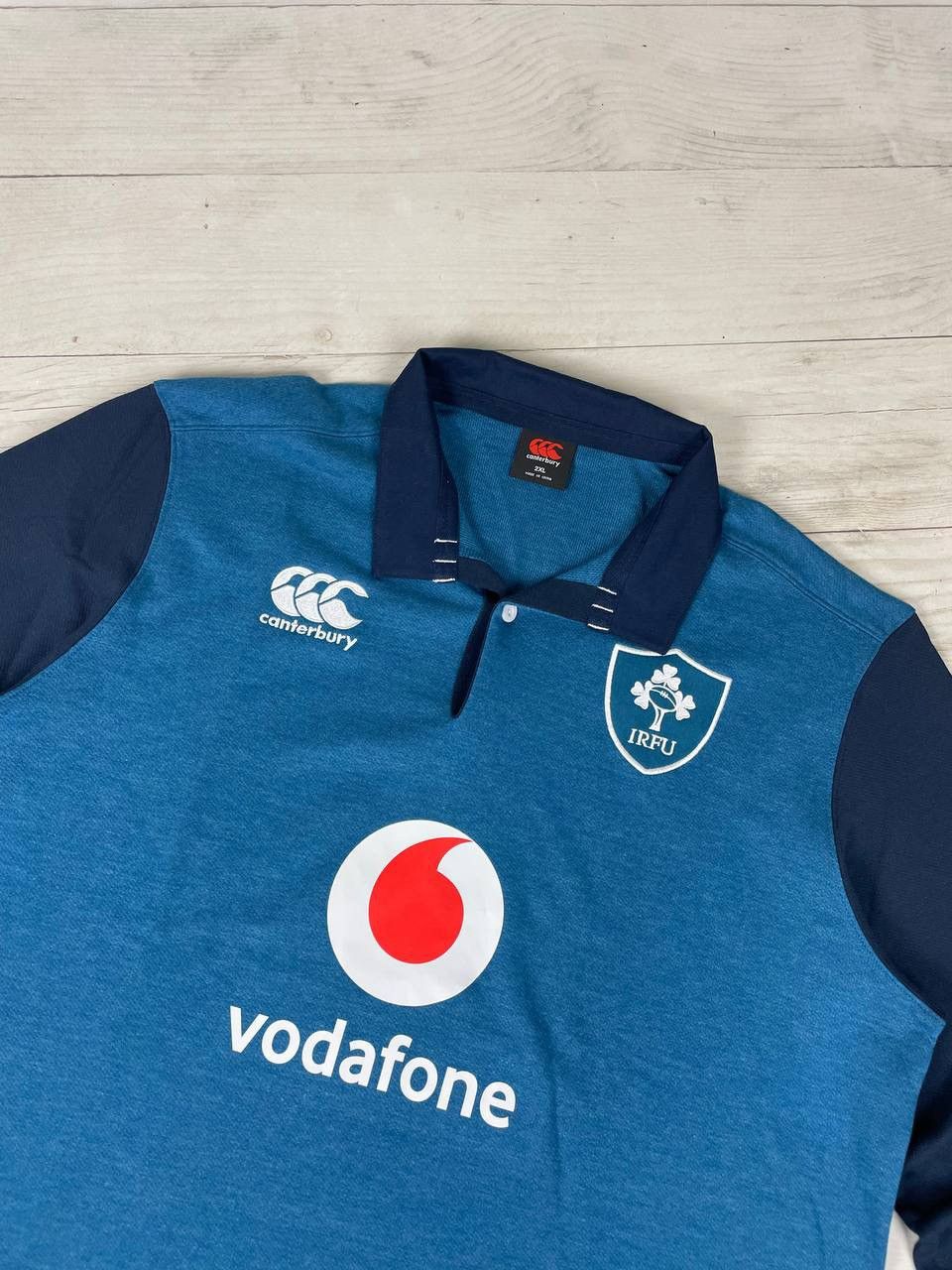 Canterbury of New Zealand Canterbury Ireland IRFU Rugby Polo Away Long Sleeve Shirt Size US XXL / EU 58 / 5 - 2 Thumbnail