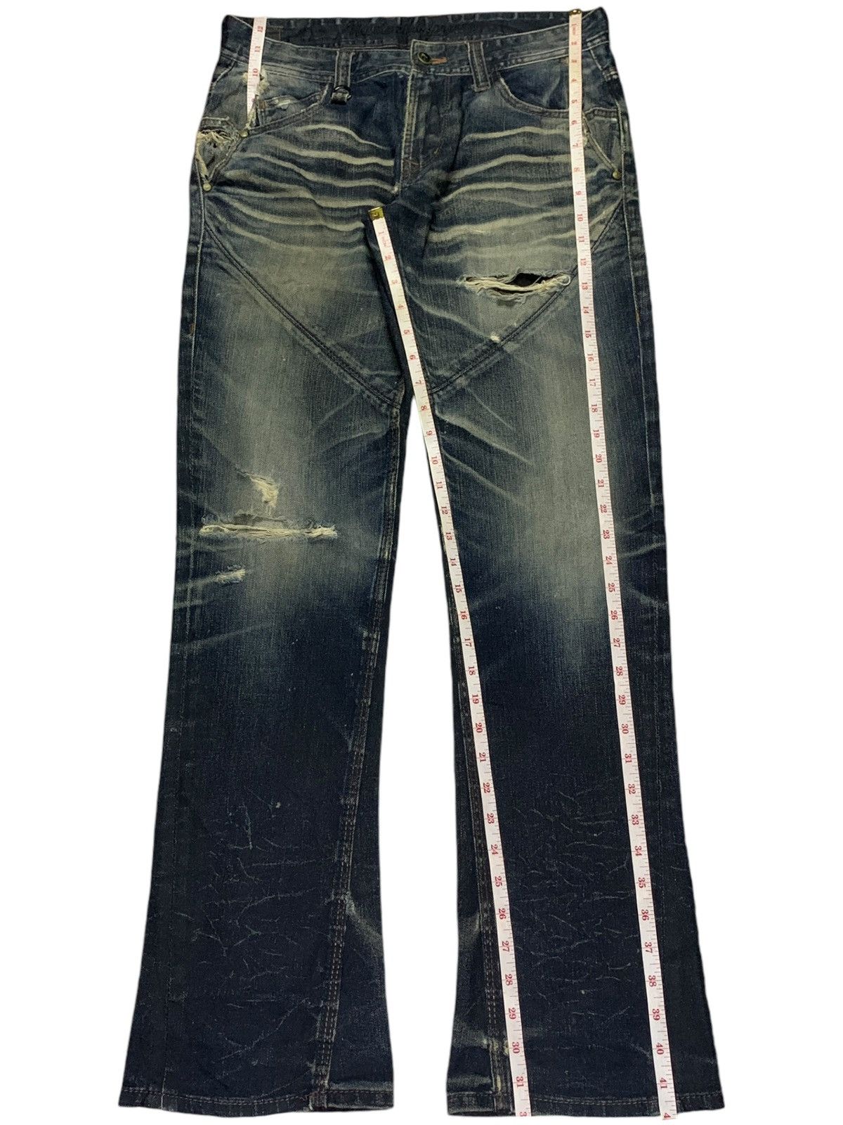 Japanese Brand Vintage Japanese Brand Rusty Mud Wash 9 Pocket Bootcut Jeans Size US 32 / EU 48 - 13 Thumbnail