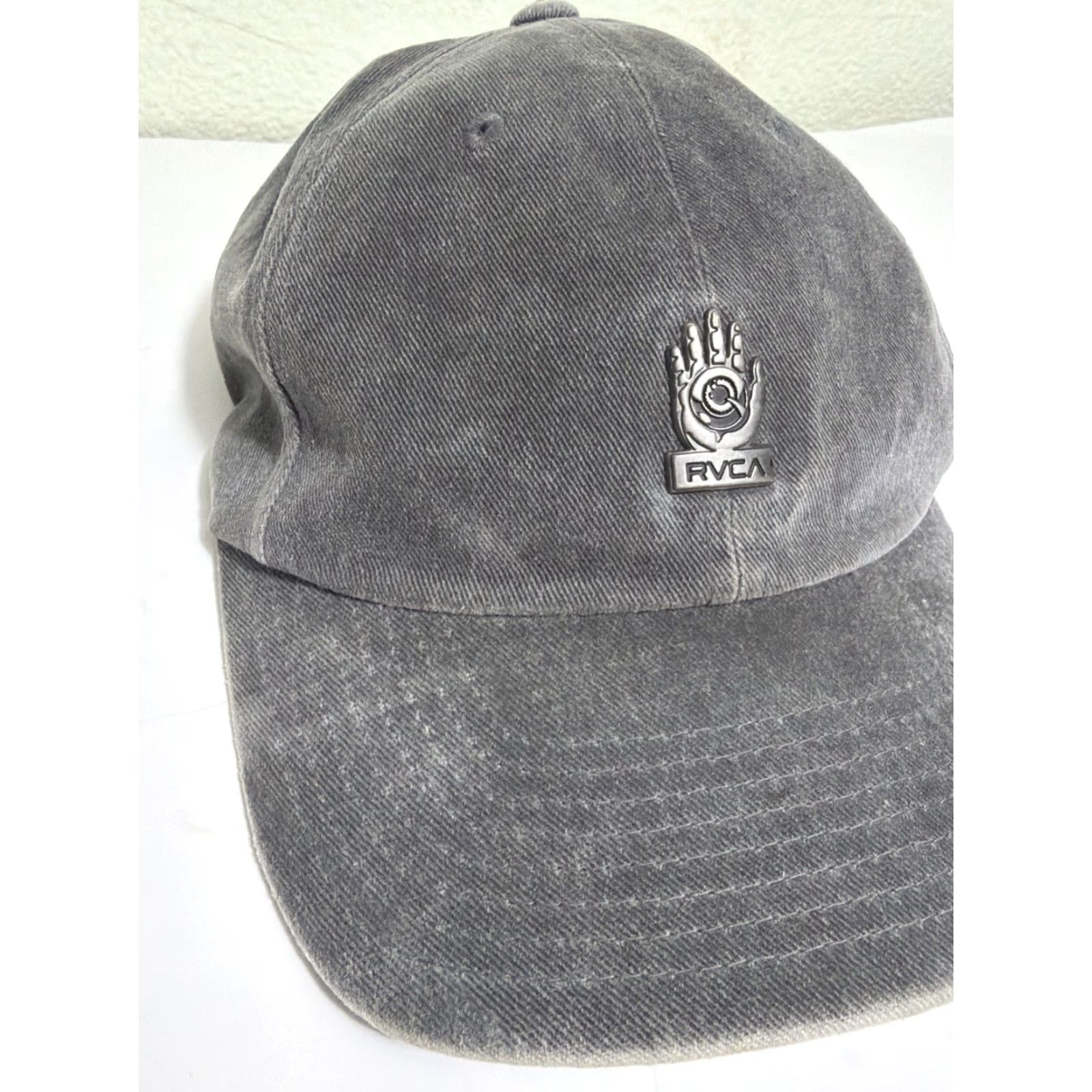 RVCA RVCA Mid Fit Strapback Baseball Hat Adjustable Gray Cotton Men One Size Cap Size ONE SIZE - 4 Thumbnail