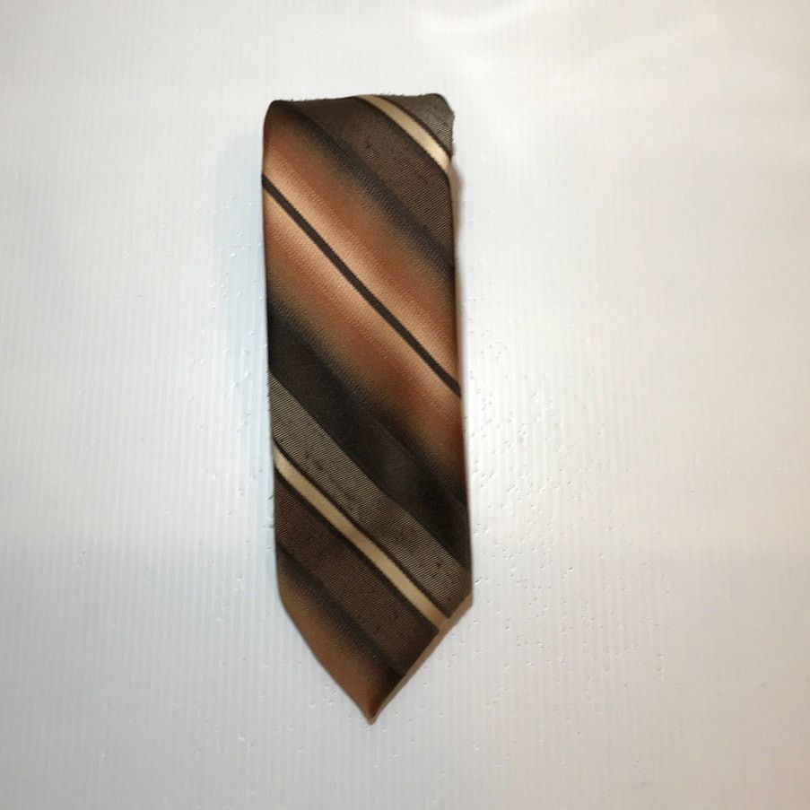 Other Vintage Copper Striped Short Classic Men Necktie Size ONE SIZE - 1 Thumbnail