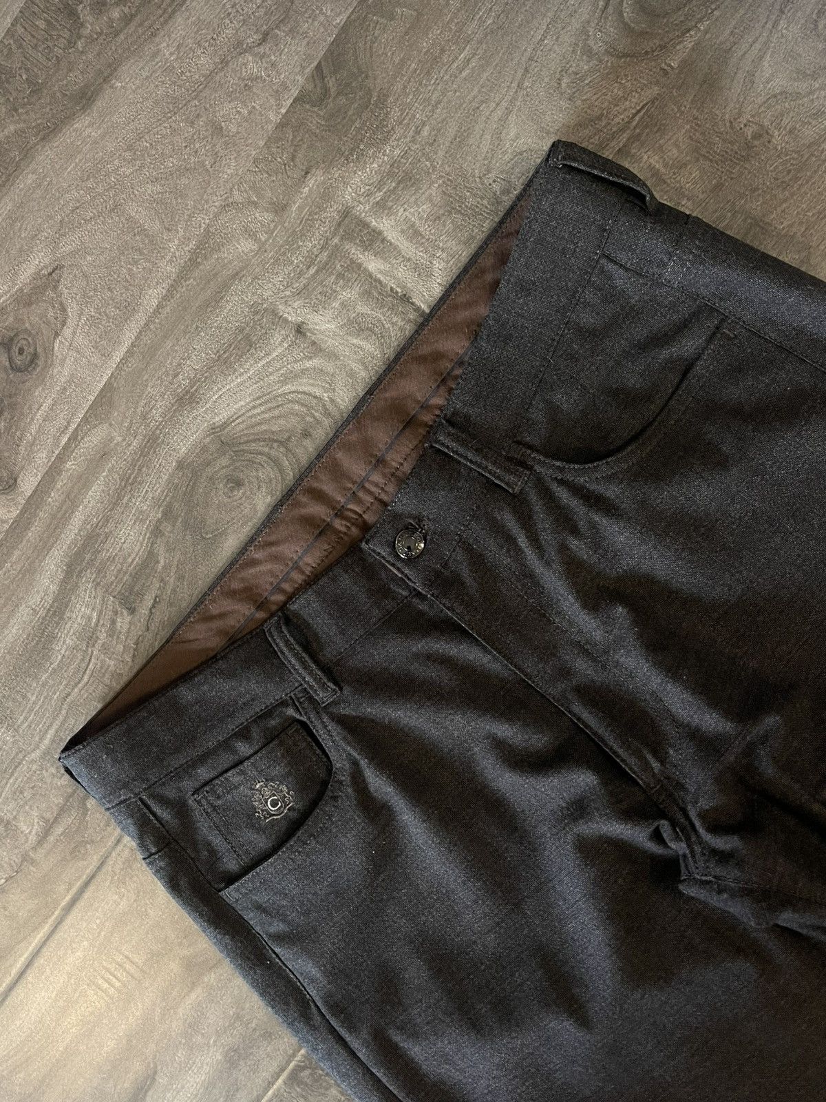 Canali Black Wool Canali Trousers Size US 36 / EU 52 - 2 Thumbnail