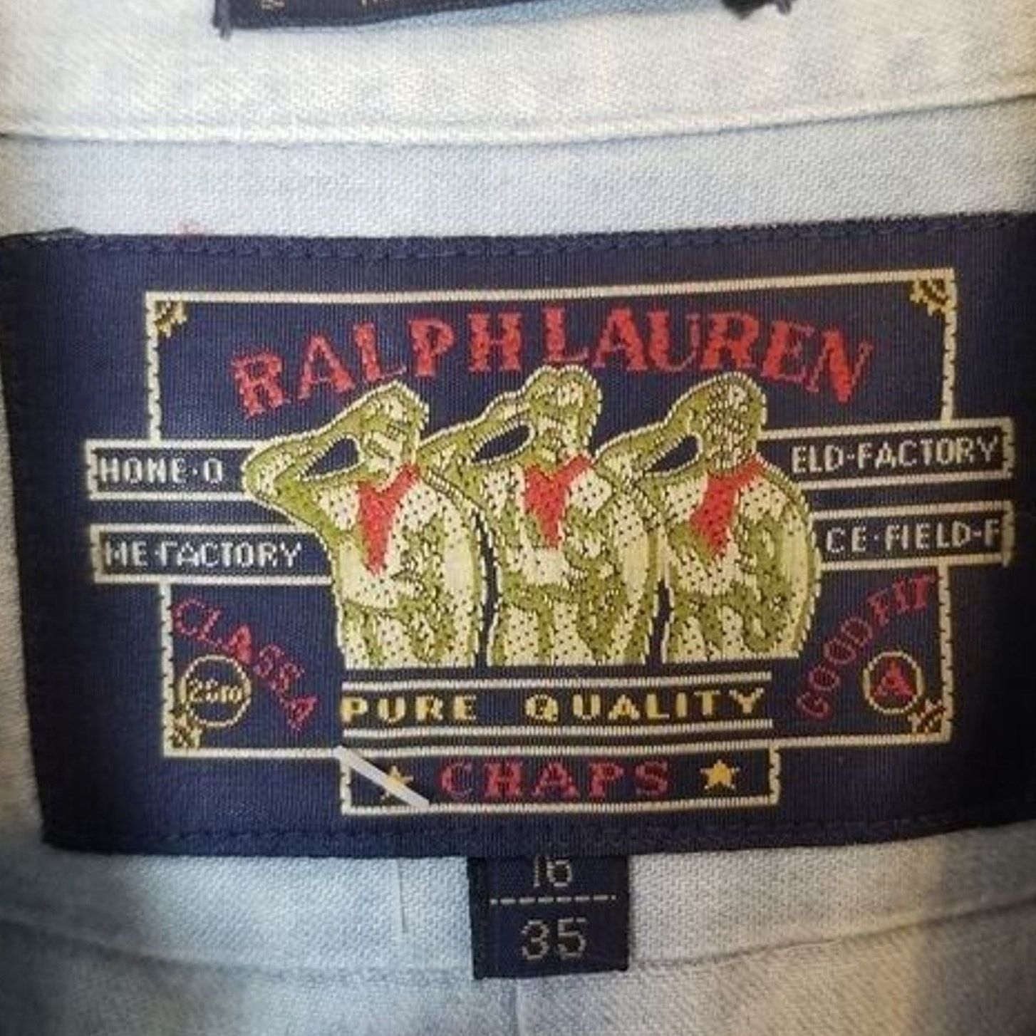 Ralph Lauren Vintage 80's Ralph Lauren Chaps Mens Denim Shirt 35 Classic Size US XXL / EU 58 / 5 - 6 Thumbnail