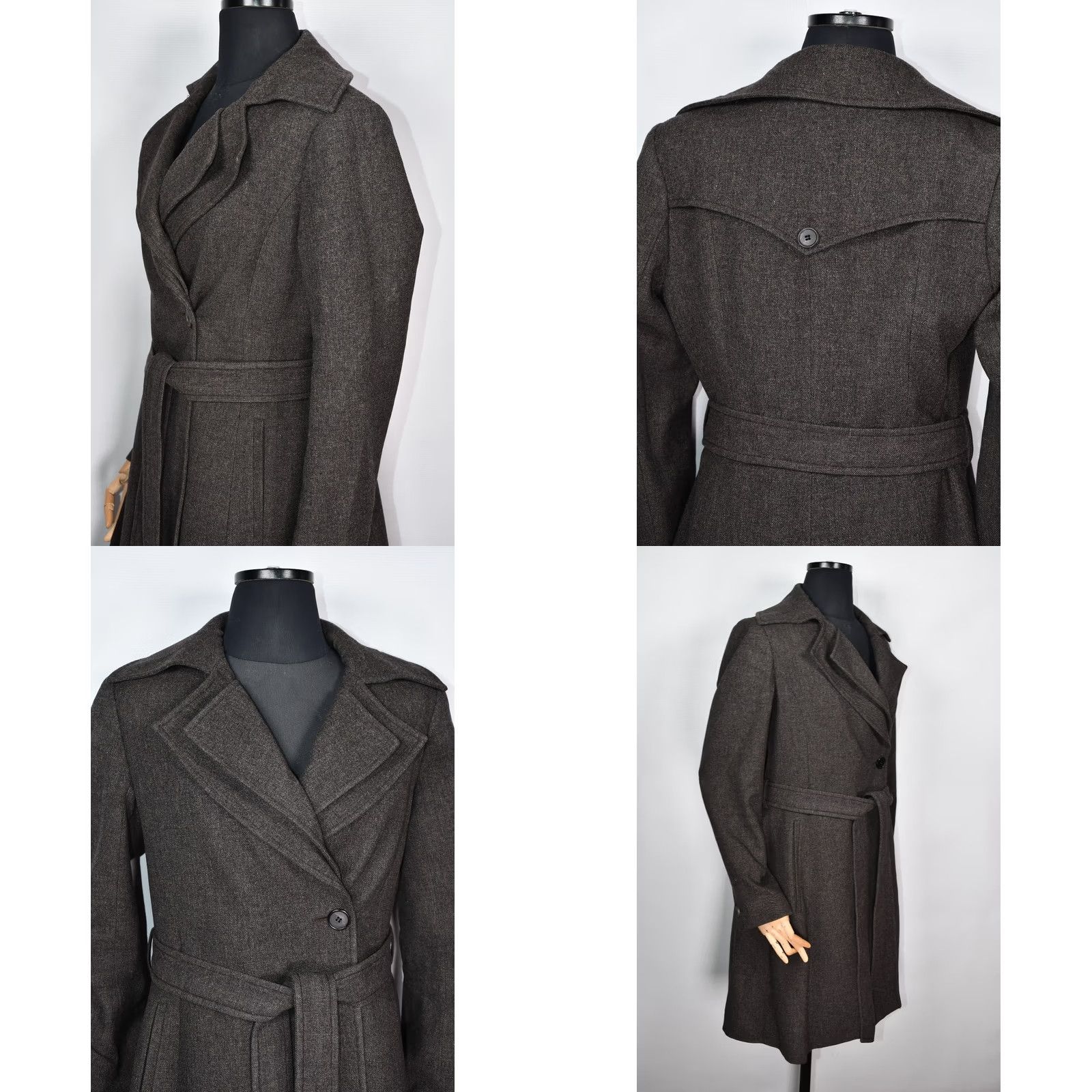 Allsaints All Saints Isabella Coat Womens Wool Brown Belted Coat UK 12 US 8 Jacket Length Mid-Length Size M / US 6-8 / IT 42-44 - 8 Thumbnail