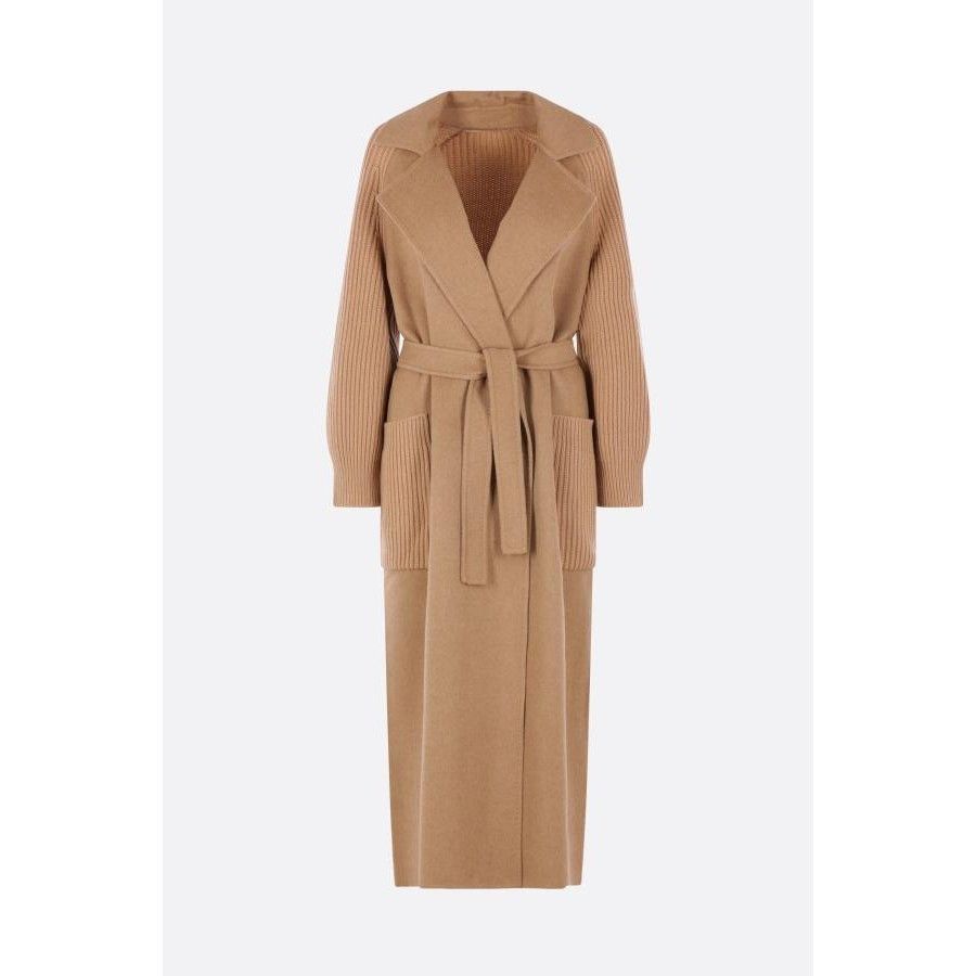 Max Mara MAX MARA Berard Brown Wool Knit Wrap Coat New & Authentic (W Size S / US 4 / IT 40 - 1 Thumbnail