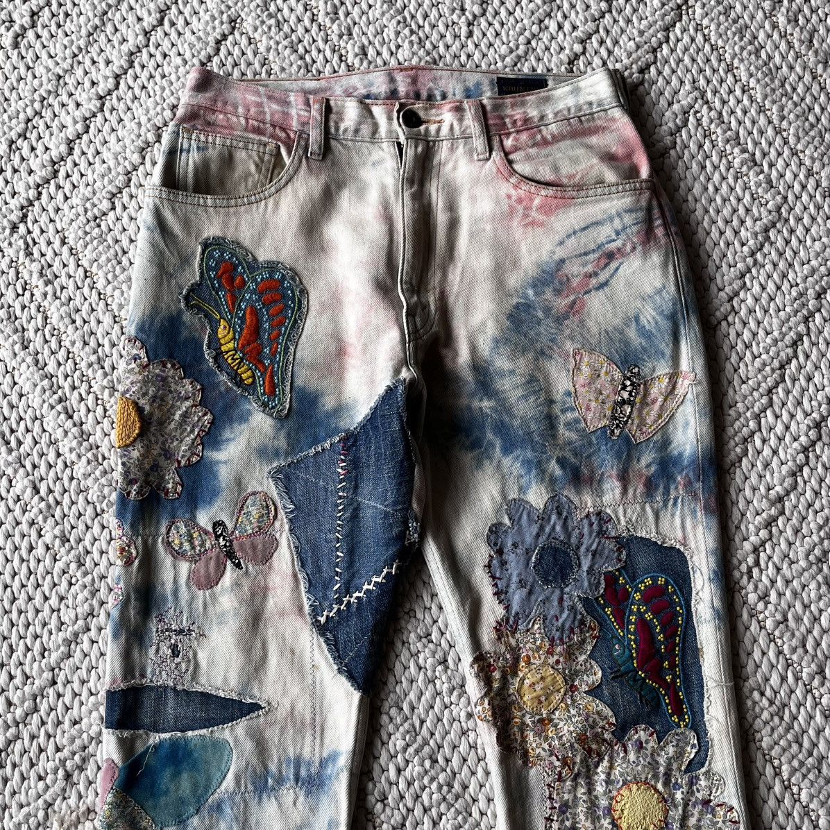 Kapital Kapital 12.5oz papillon embroidered tie dye patchwork denim Size US 32 / EU 48 - 3 Thumbnail