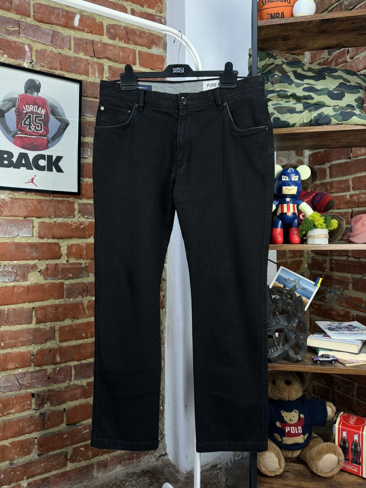 Ermenegildo Zegna × Z Zegna Zegna Sport Pure Black Denim 9,5 OZ Jeans Slim Fit Size US 36 / EU 52 - 1 Thumbnail