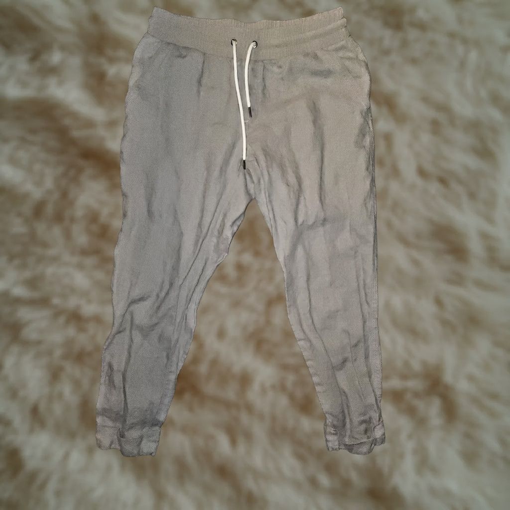 Athleta Athleta Linen Bali Cuffed Ankle Pants Women's 8 Gray Active Yoga Gym Casual Size 30" / US 8 / IT 44 - 1 Thumbnail