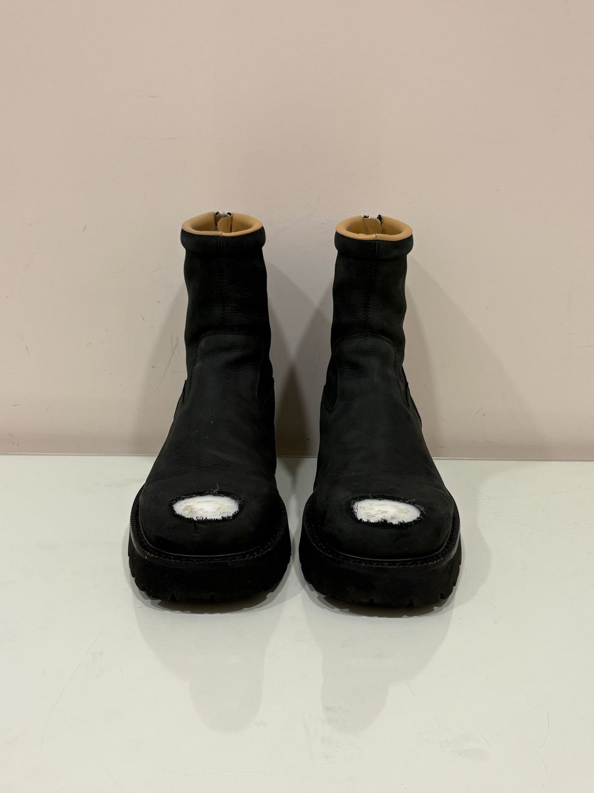 Maison Margiela Maison Margiela MM6 Distressed Scuffed Toe Leather Zipper Size US 10.5 / EU 43-44 - 1 Thumbnail