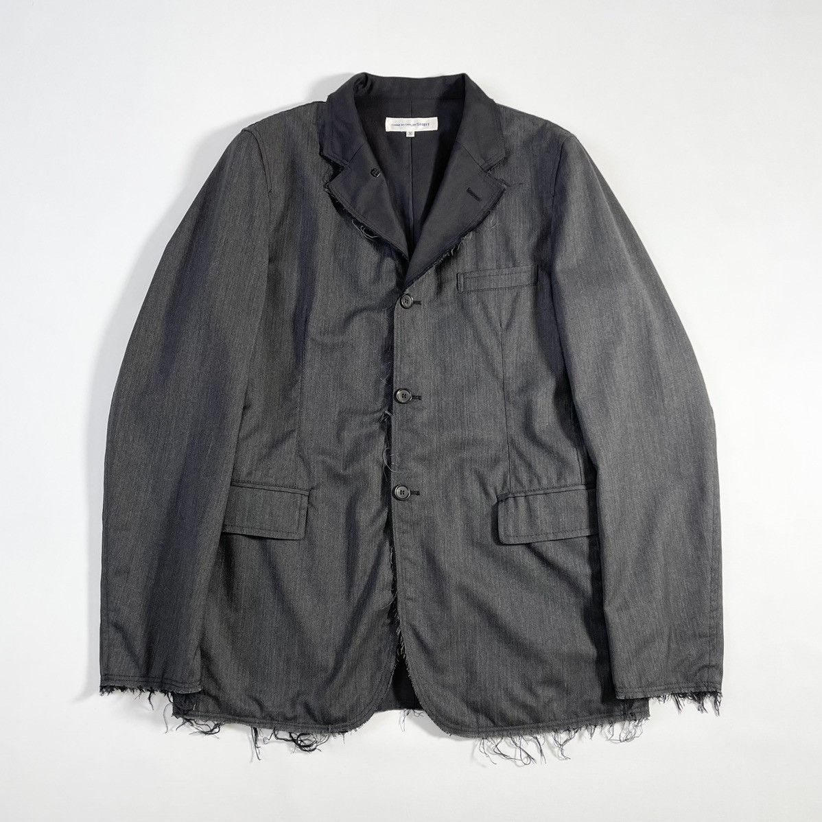 Comme des Garcons Herringbone Wool ‘Raw Edge’ Blazer Size 38R - 1 Thumbnail
