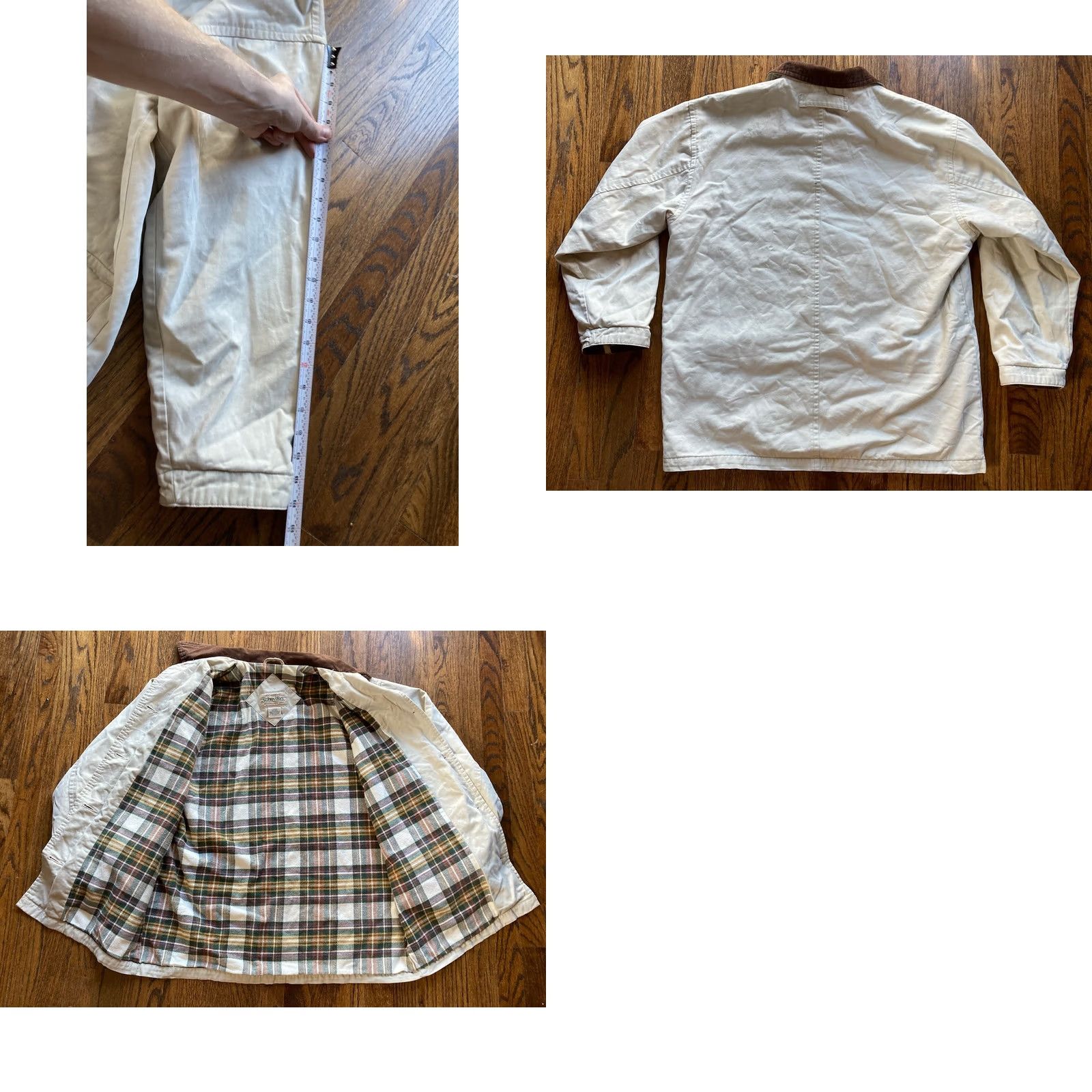 Vintage VTG St Johns Bay Chore Jacket Mens Large Beige Flannel Lined Corduroy Collar Jacket Size US L / EU 52-54 / 3 - 8 Thumbnail