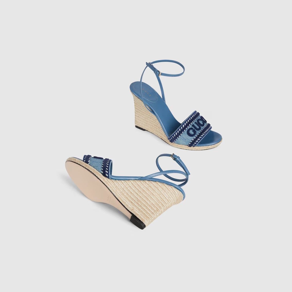 Gucci o1loc1c0426 817220 Women's Gucci Platform Espadrille in Blue Size US 7 / IT 37 - 5 Thumbnail