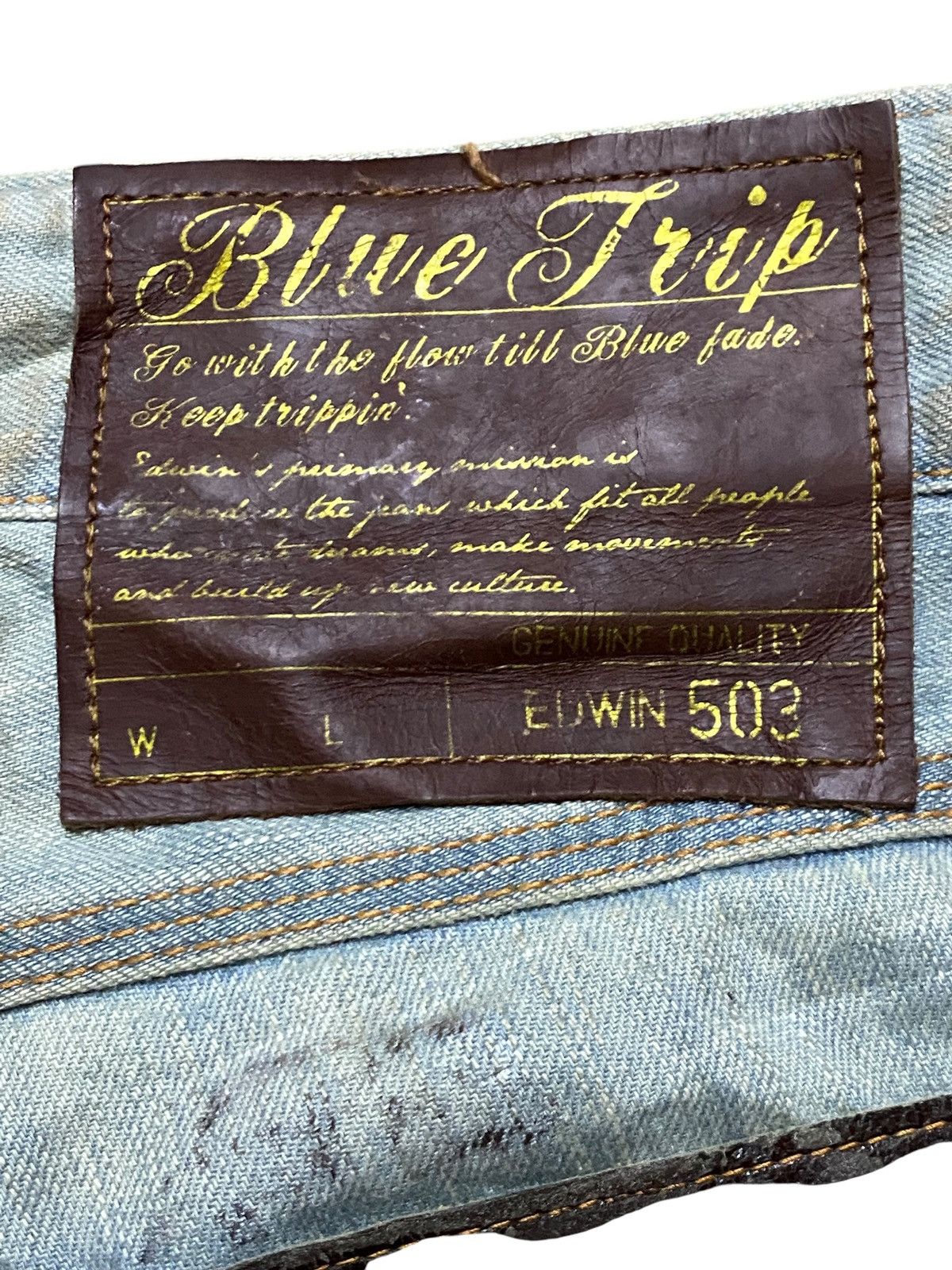 Edwin Edwin Blue Trip Print Dirty Patches Jeans Size US 32 / EU 48 - 15 Thumbnail
