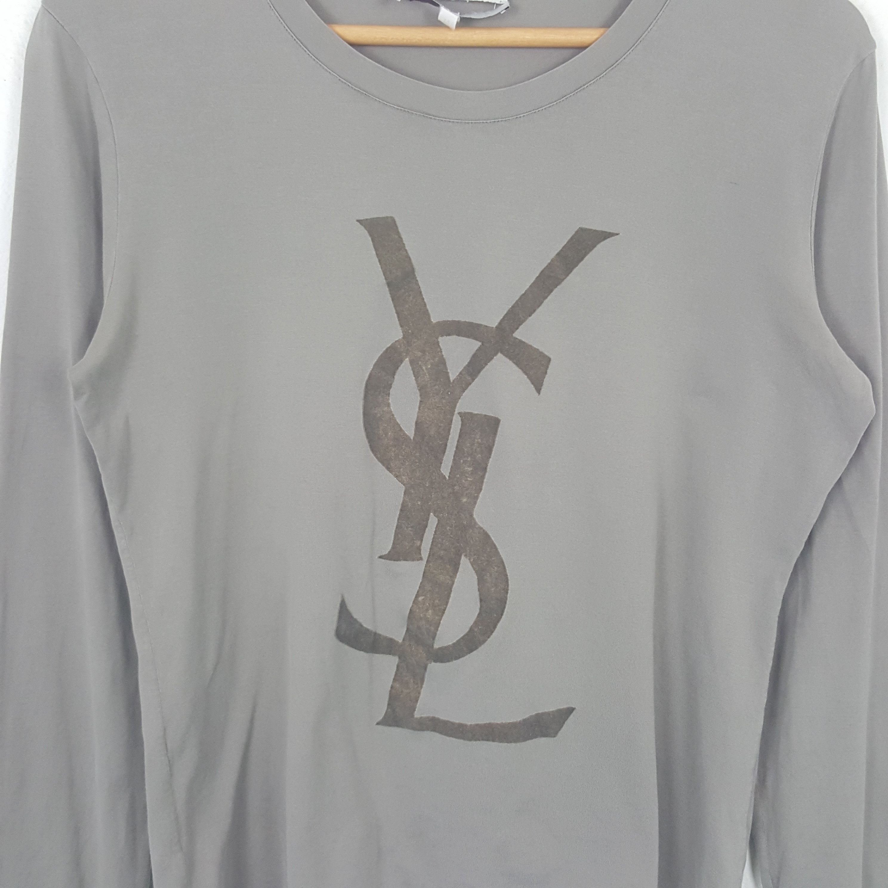 Yves Saint Laurent Vintage Yves Saint Laurent Big Logo Tshirt C294N71 Size US M / EU 48-50 / 2 - 2 Thumbnail