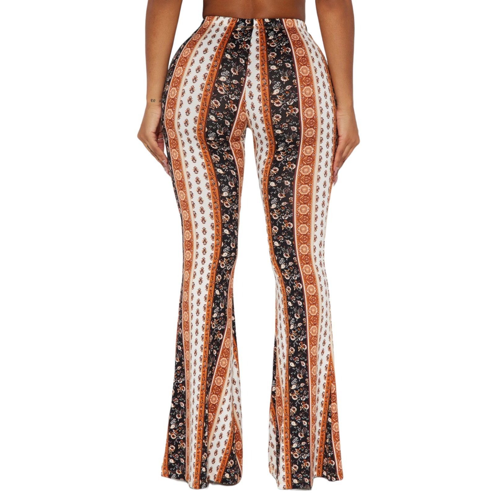 Other Rue + - Women's Flared Stretch Pants - With/Brown - 2X Size 36" / US 14 / IT 50 - 2 Thumbnail