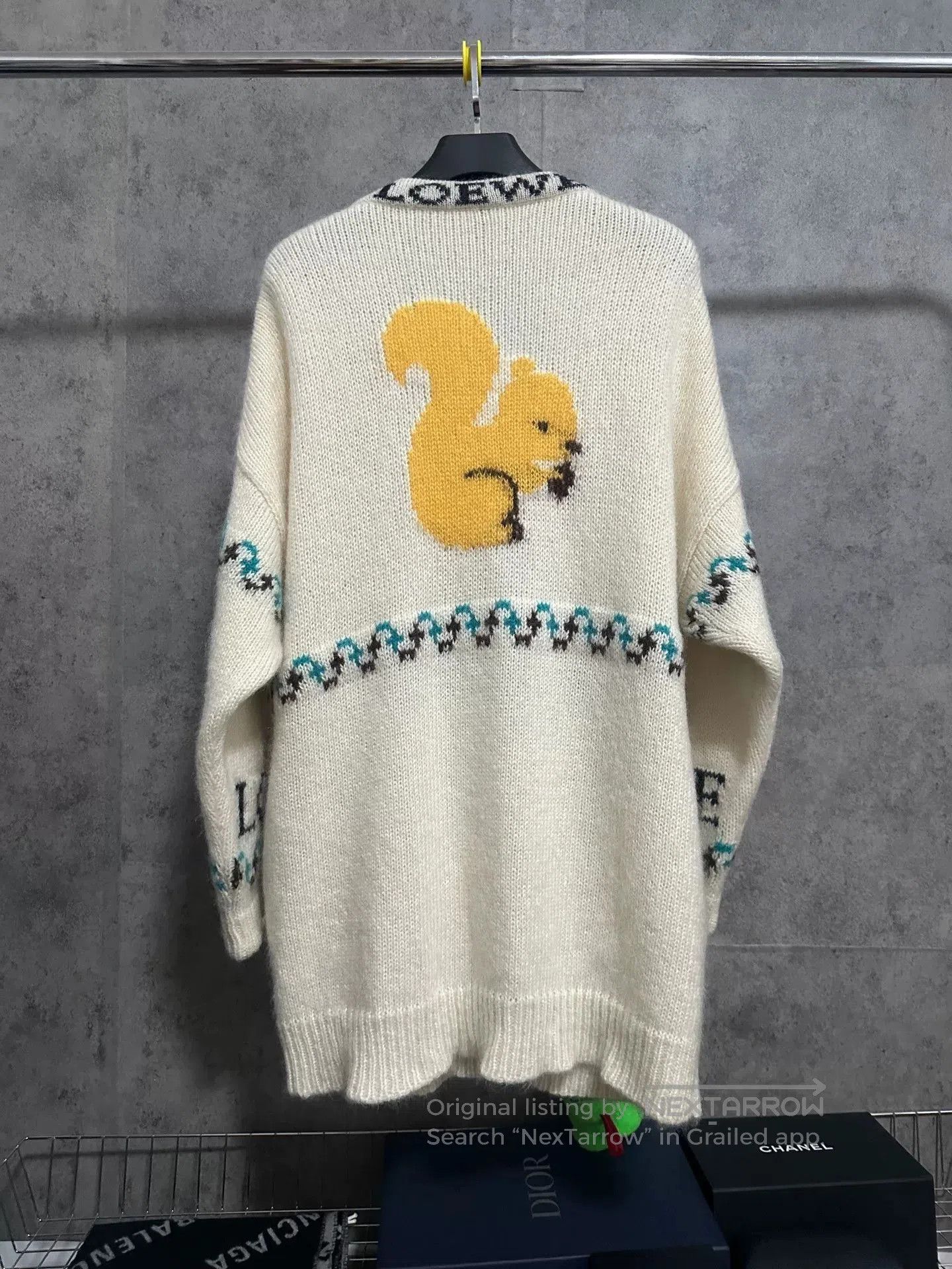 Loewe Loewe Mohair Squirrel Jacquard Cardigan. Size S / US 4 / IT 40 - 4 Thumbnail