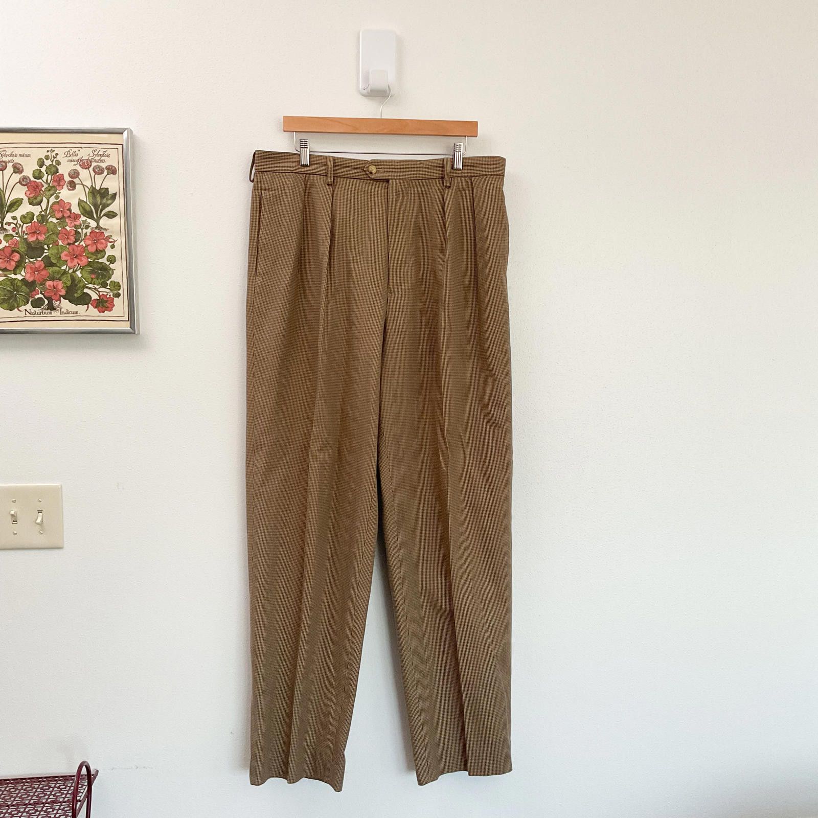 Tommy Hilfiger VTG 90s Tommy Hilfiger brown pleated trousers mens 36x34 Size US 36 / EU 52 - 2 Thumbnail