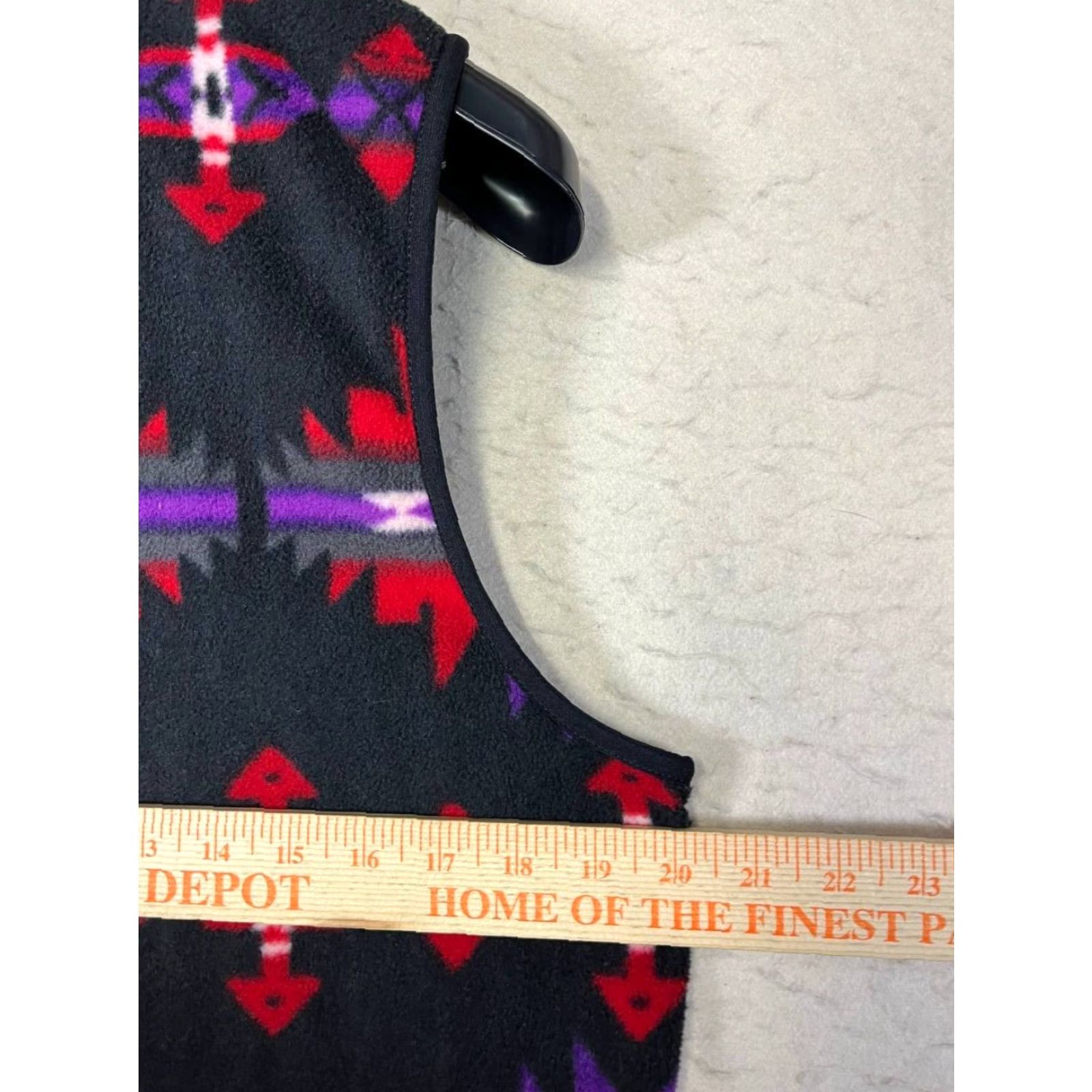 Chaps Chaps Vest Womens XL Red Aztec Geometric Fleece Zip Embroidered Pockets Western Modern Style Size XL / US 12-14 / IT 48-50 - 3 Thumbnail