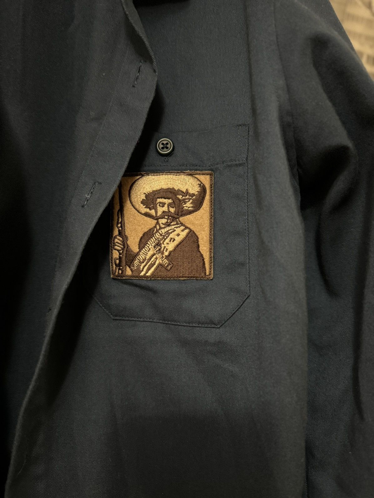 Supreme × Vintage Supreme Zapata Work Shirt Navy SS17 SZ Medium 