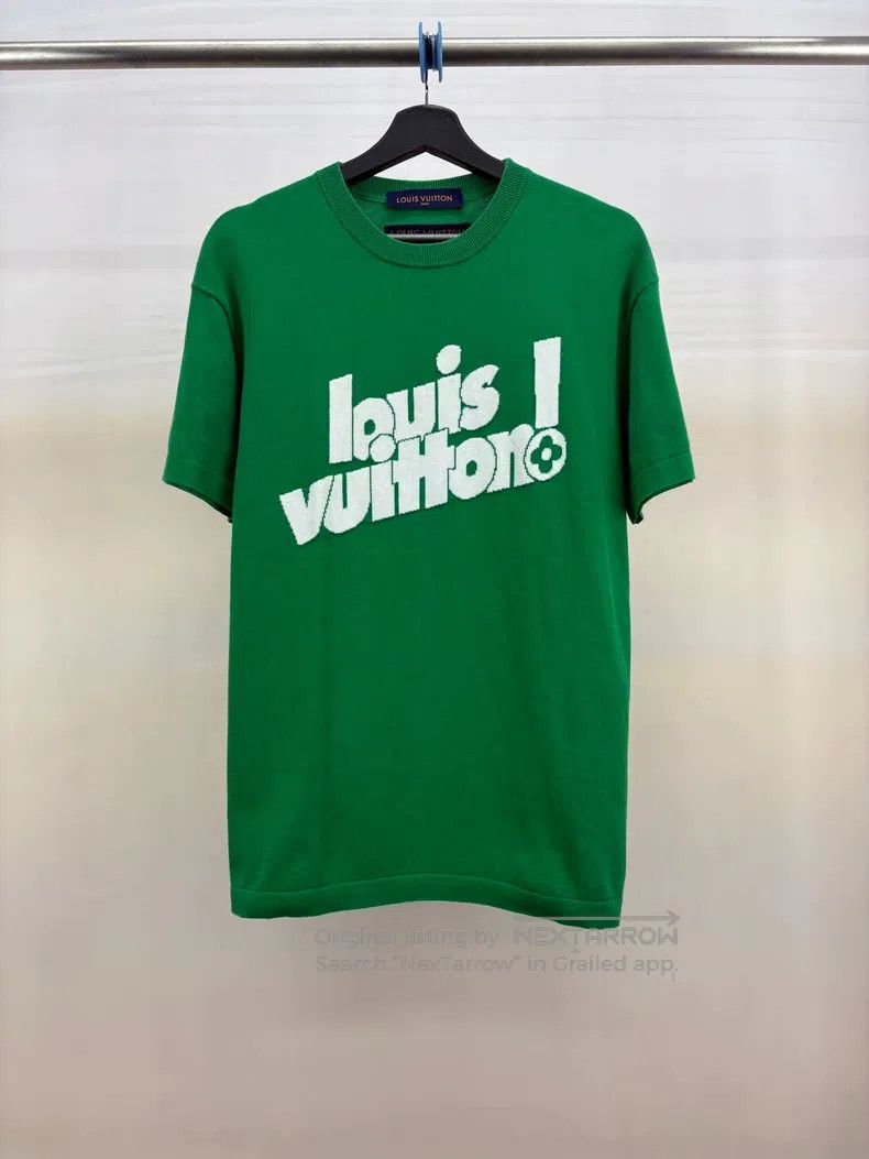 Louis Vuitton White and green logo knitted short sleeve
