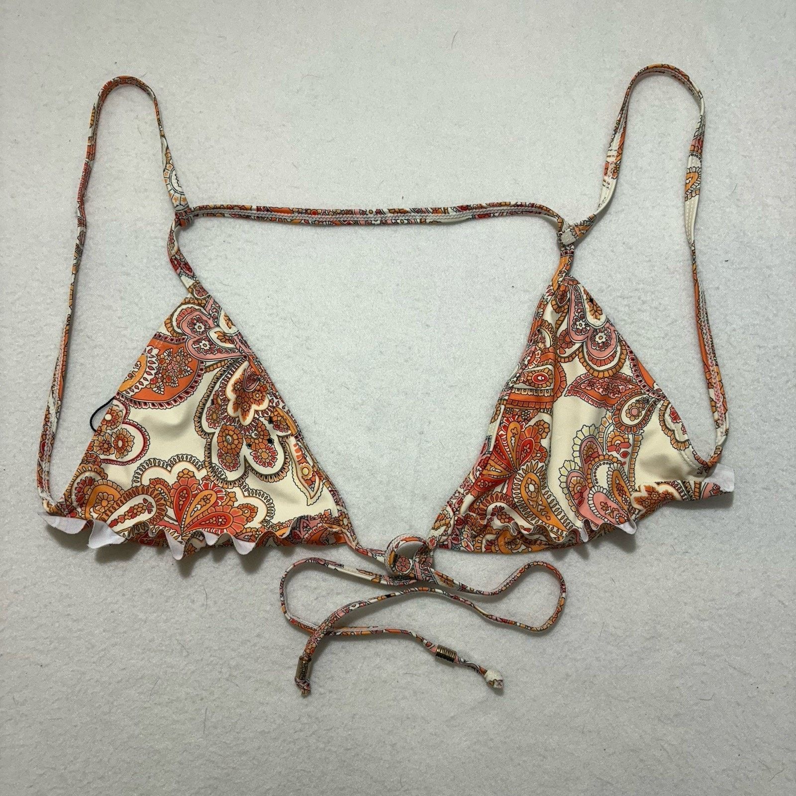 Nasty Gal Nasty Gal 10 Paisley Tie Front Bikini Top Swimwear Halter Size ONE SIZE - 3 Thumbnail