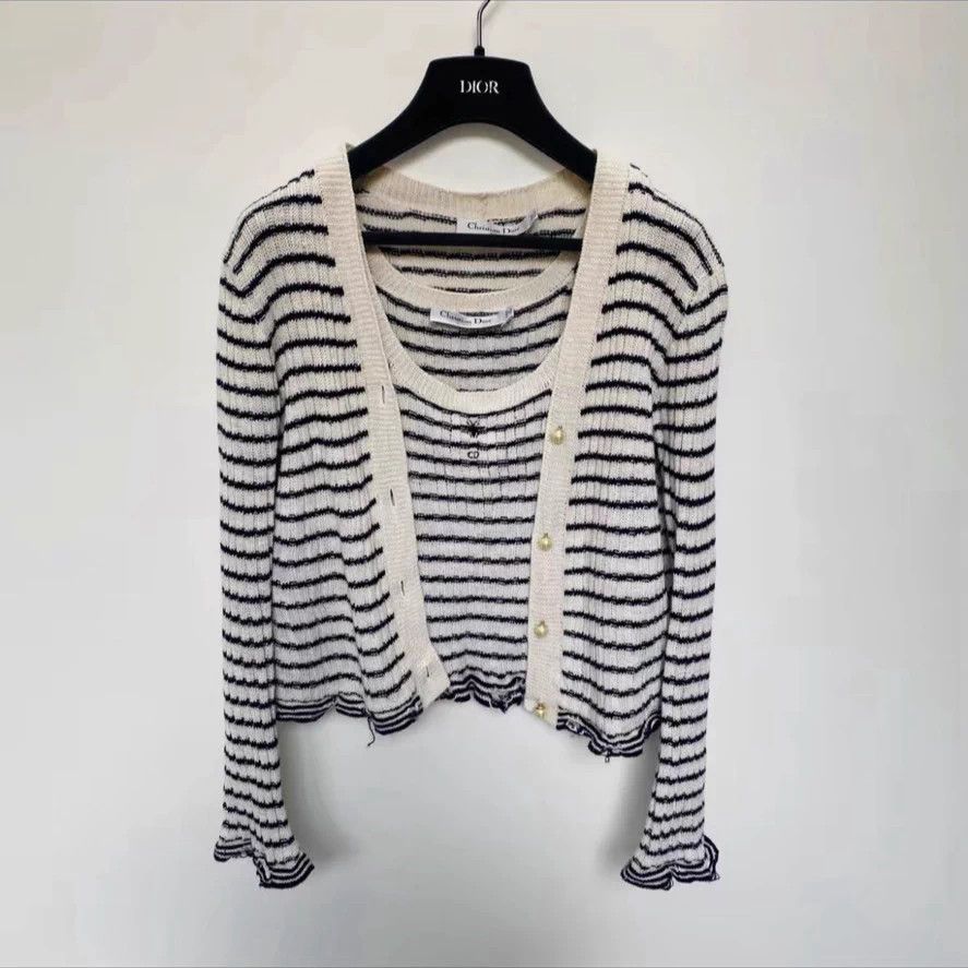 Dior Dior knit cardigan & vest set size 34 stained Size XS / US 0-2 / IT 36-38 - 1 Thumbnail