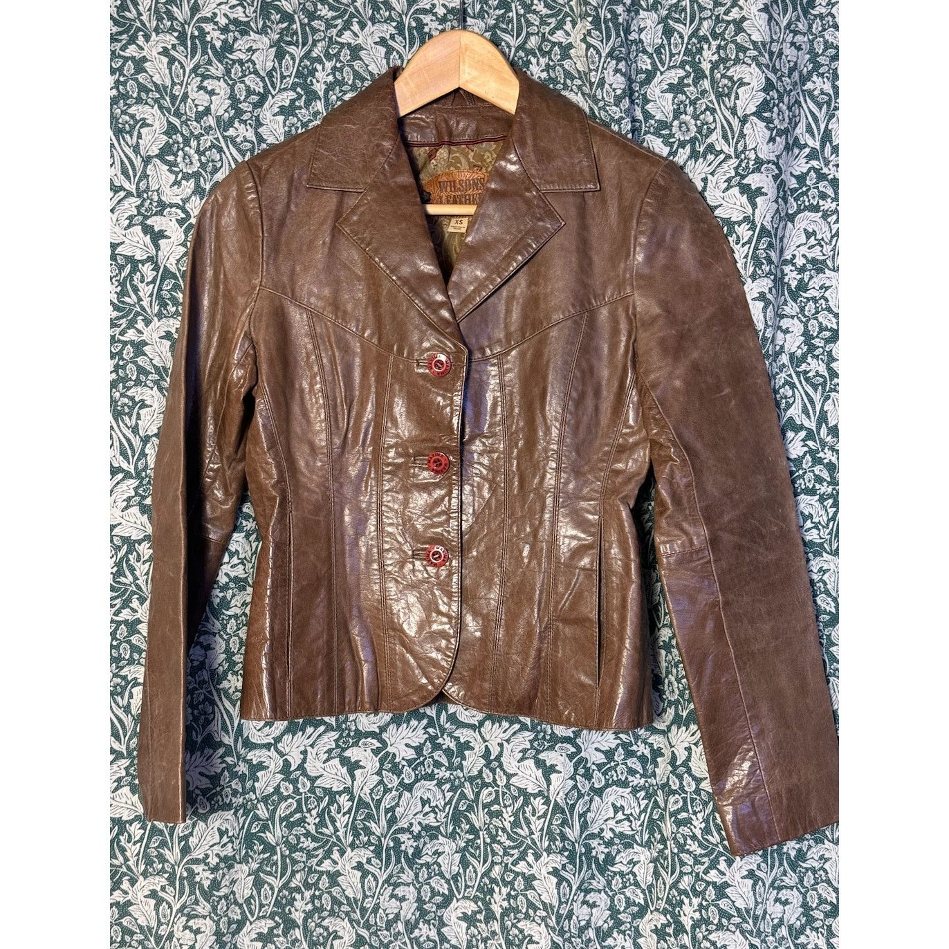 Wilsons Leather Vintage Brown Wilsons 100% Leather Maxima Fitted 90s Y2K 70s Size XS / US 0-2 / IT 36-38 - 2 Thumbnail