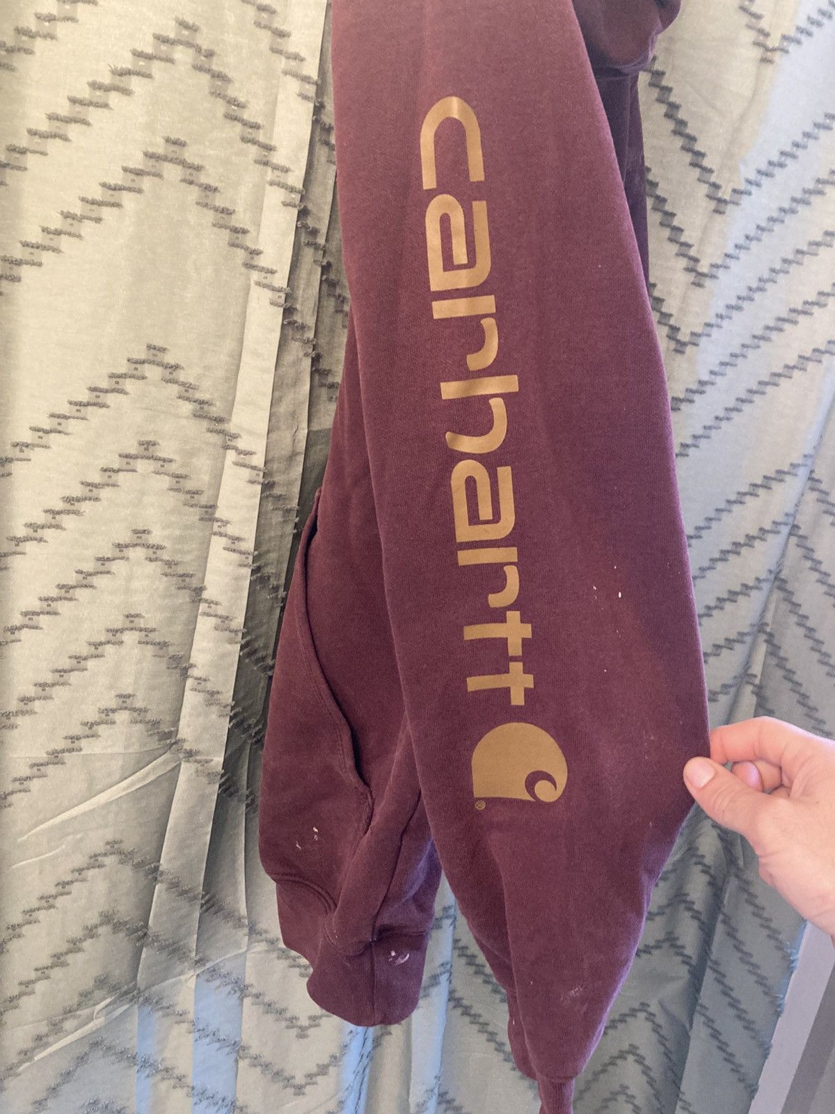 Carhartt Carhartt burgundy distressed hoodie Size US M / EU 48-50 / 2 - 3 Thumbnail