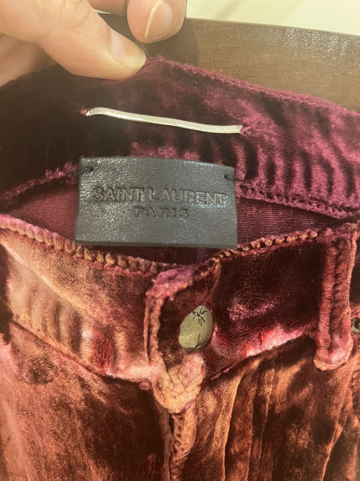 Saint Laurent Paris burgundy velvet pants size30 Size US 30 / EU 46 - 5 Thumbnail